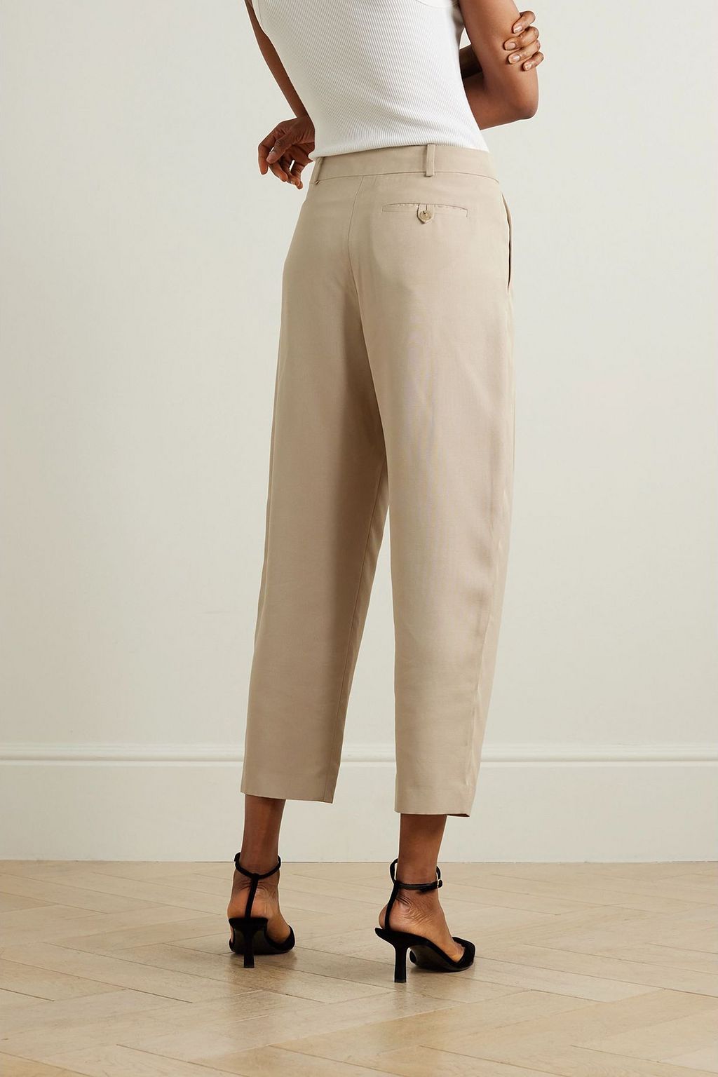 STELLA MCCARTNEY Pleated woven tapered pants