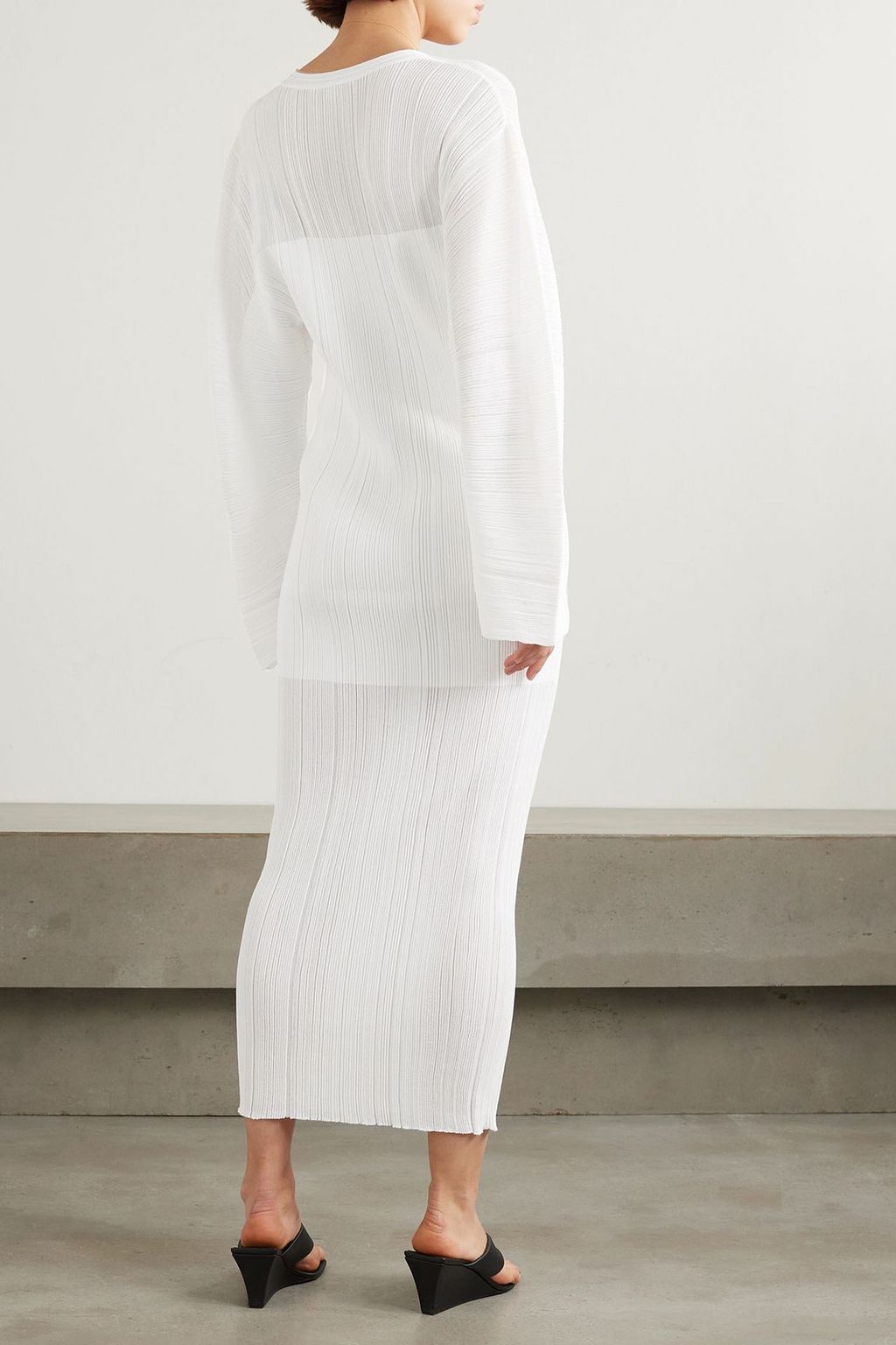 STELLA MCCARTNEY Midikleid aus plissiertem Strick