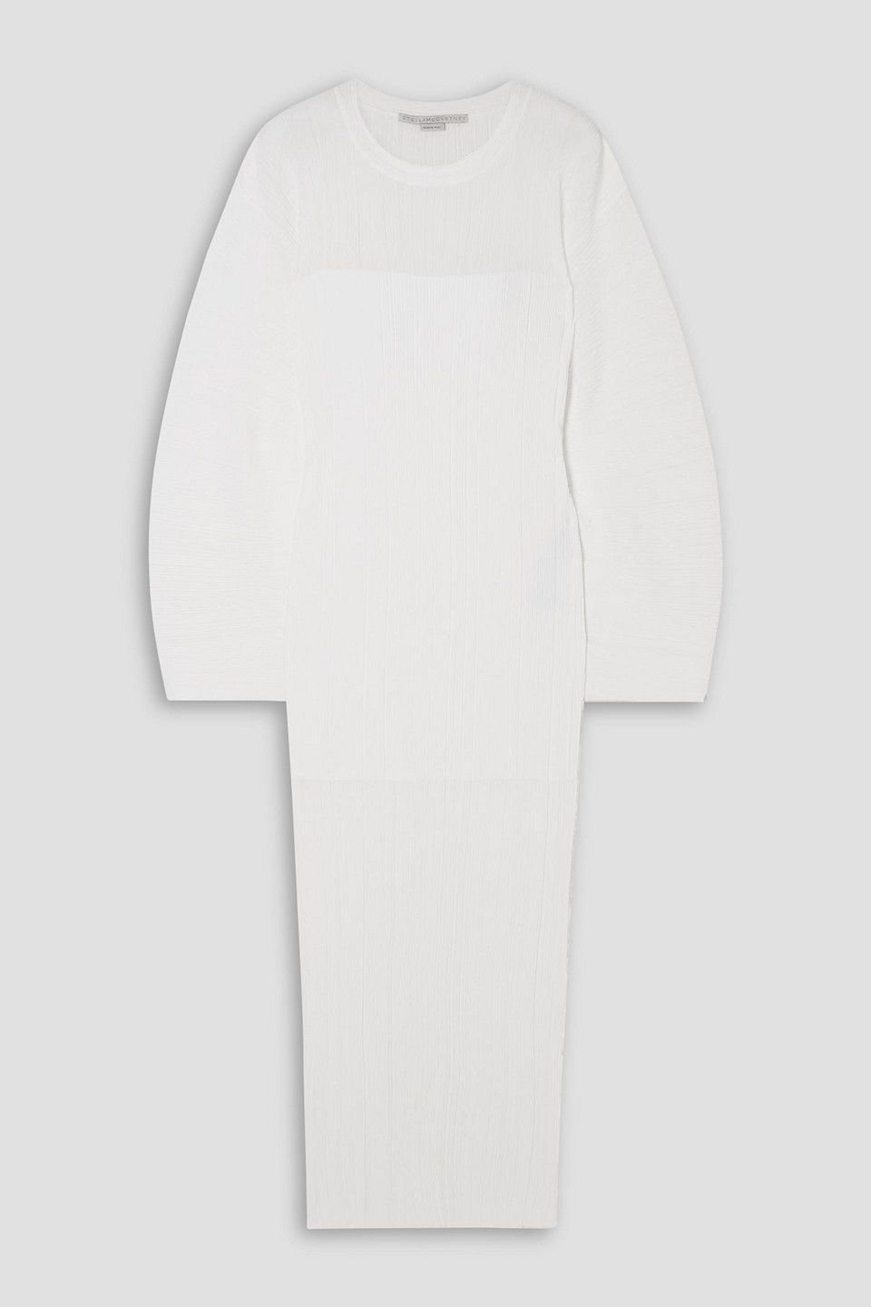 stella mccartney - plissé-knit midi dress - white - l
