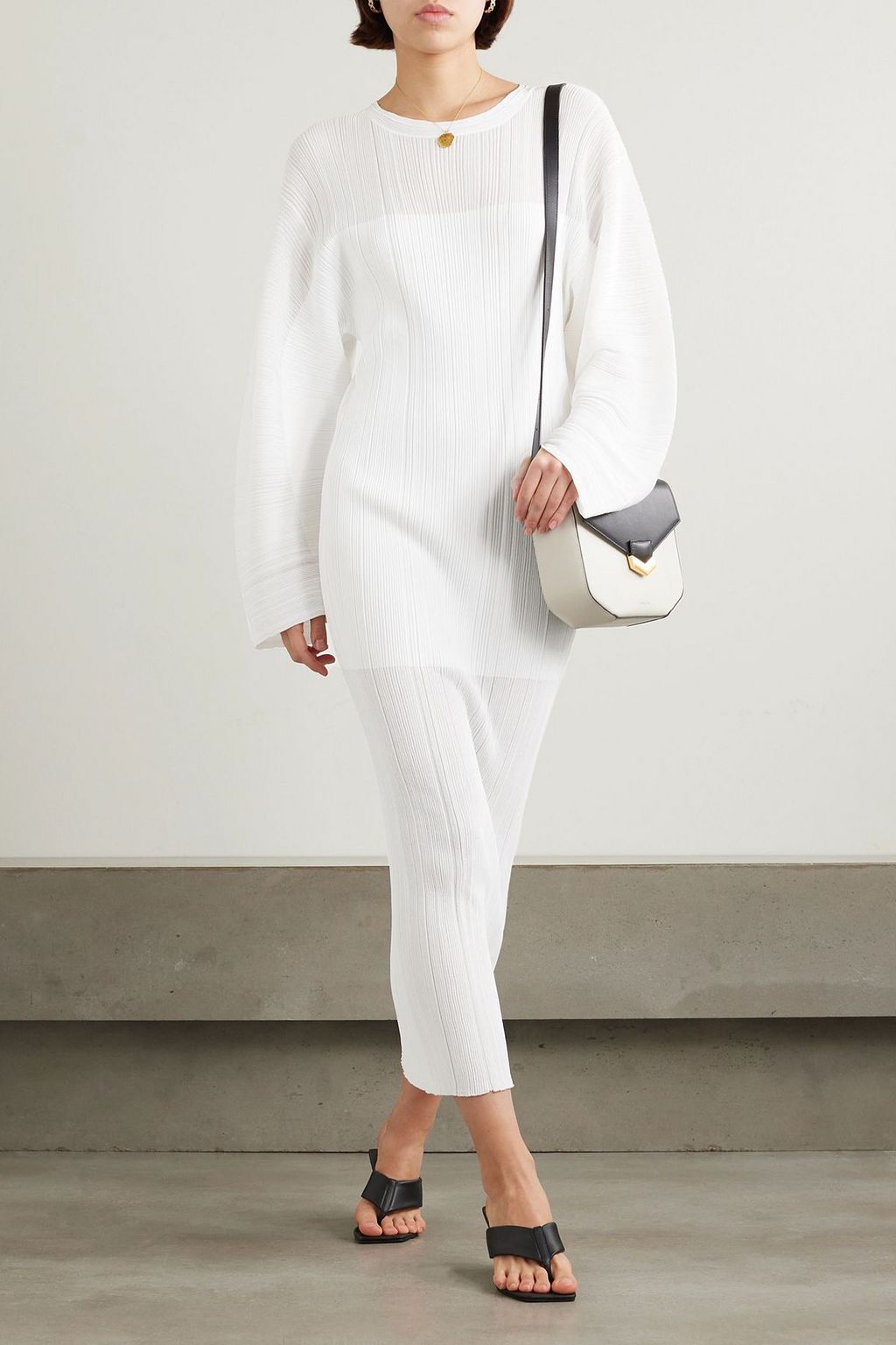 STELLA MCCARTNEY Midikleid aus plissiertem Strick