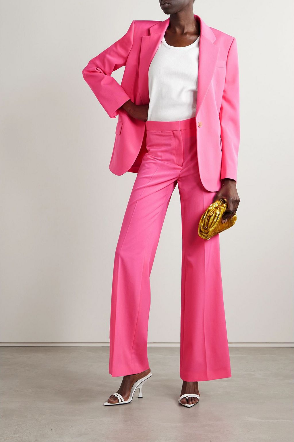 STELLA MCCARTNEY Wool-blend twill wide-leg pants