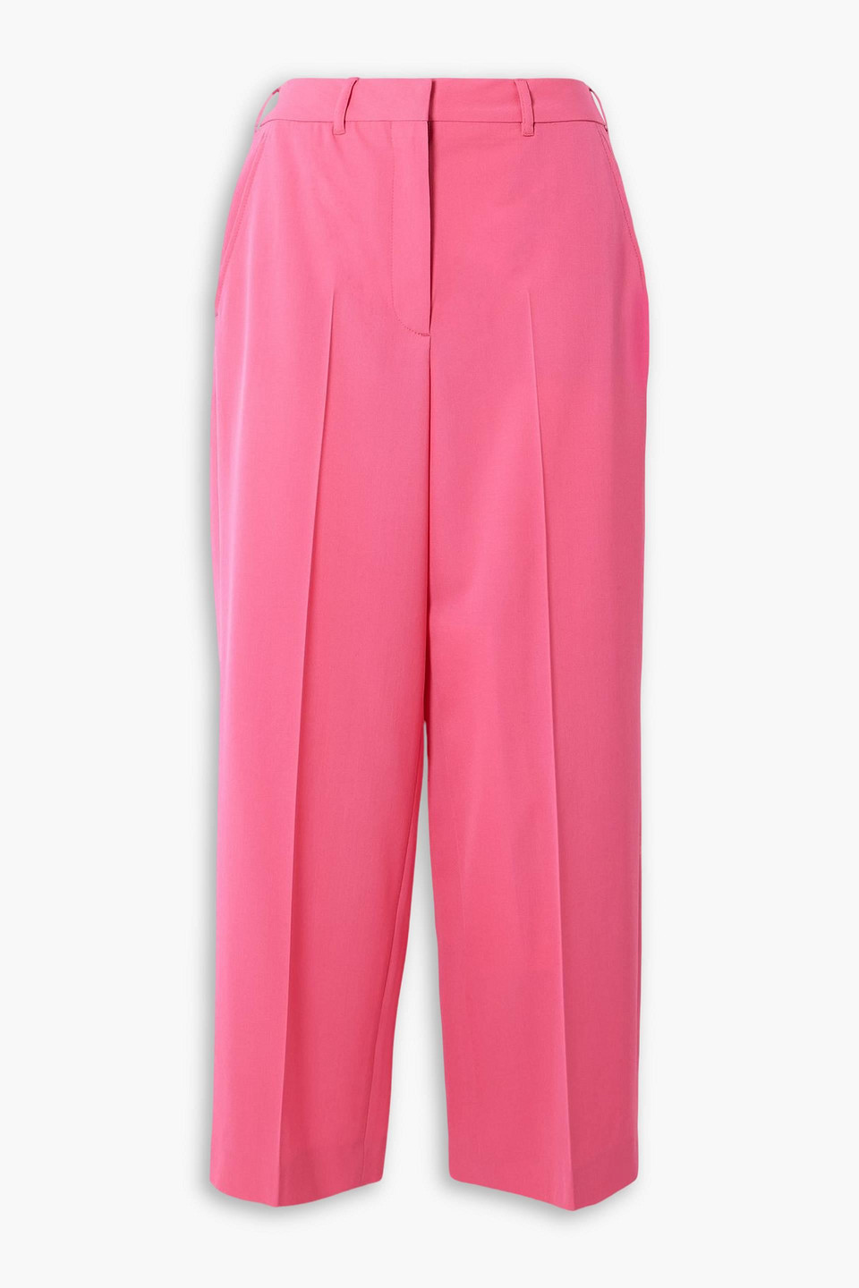 Stella Mccartney Cropped Stretch-wool Straight-leg Pants In Pink