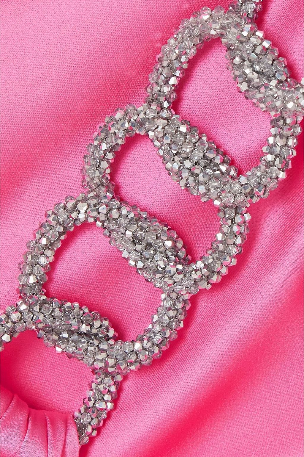 STELLA MCCARTNEY Falabella one-shoulder crystal-embellished satin mini dress