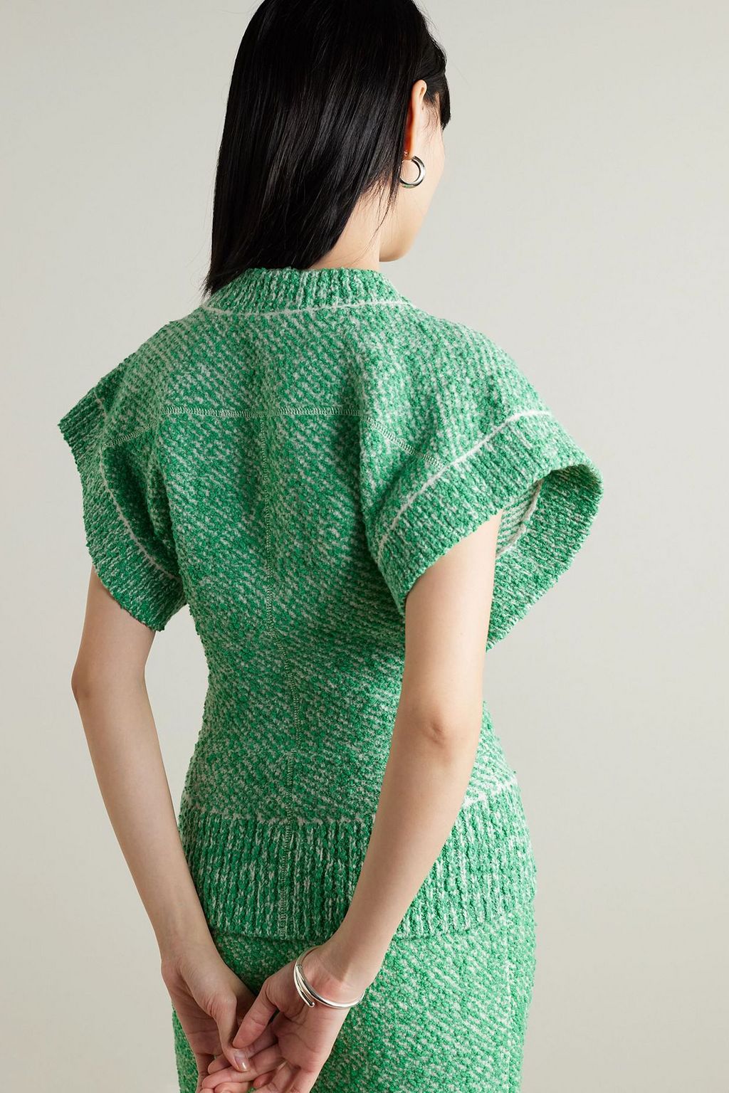 STELLA MCCARTNEY Two-tone bouclé-tweed sweater