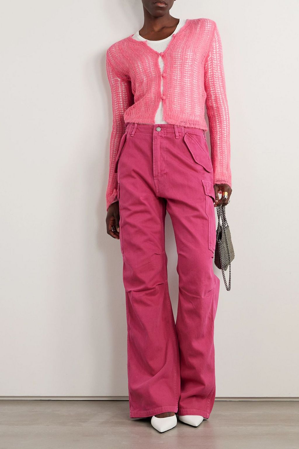 STELLA MCCARTNEY Open knit alpaca-blend cardigan