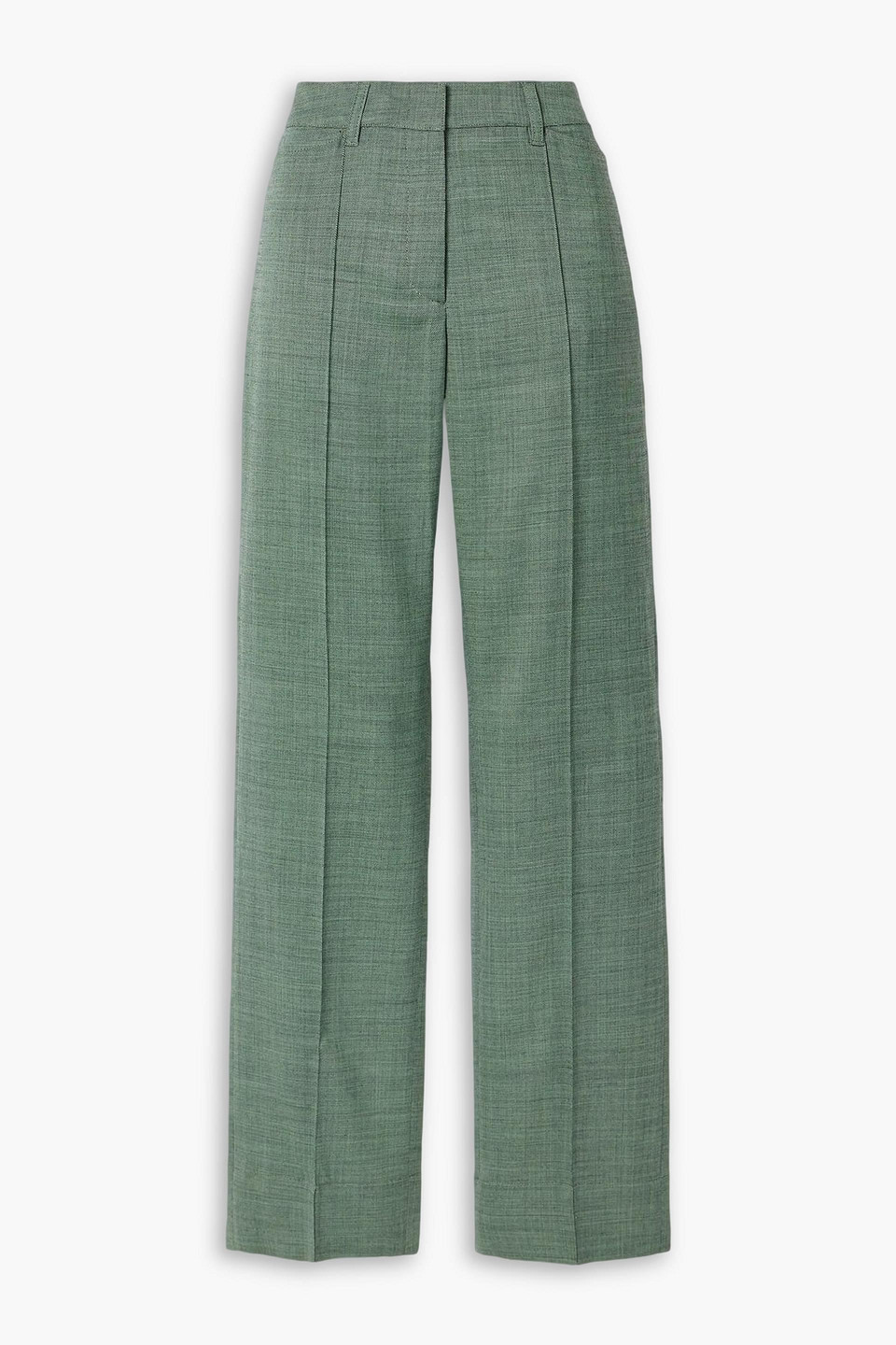Stella Mccartney Wool-blend Straight-leg Pants In Green