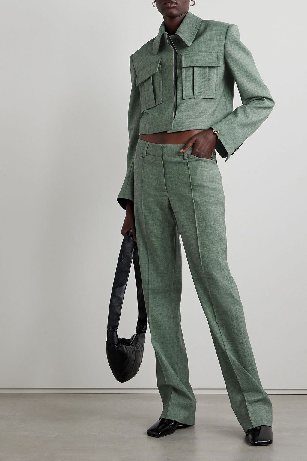 STELLA MCCARTNEY Wool-blend straight-leg pants