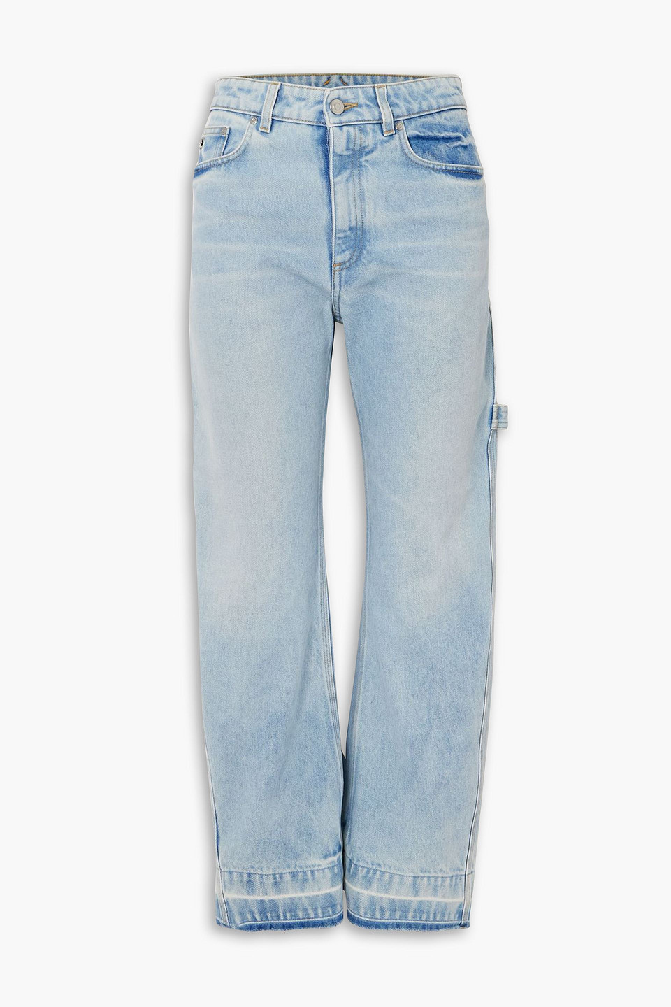 stella mccartney - distressed mid-rise straight-leg jeans - blue - 26