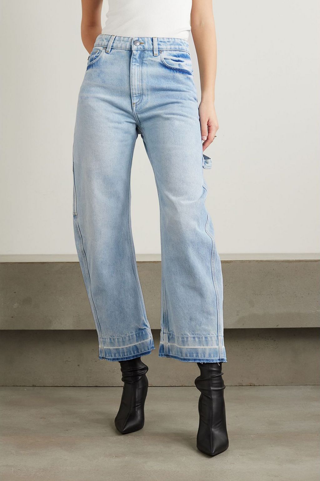 STELLA MCCARTNEY Distressed mid-rise straight-leg jeans
