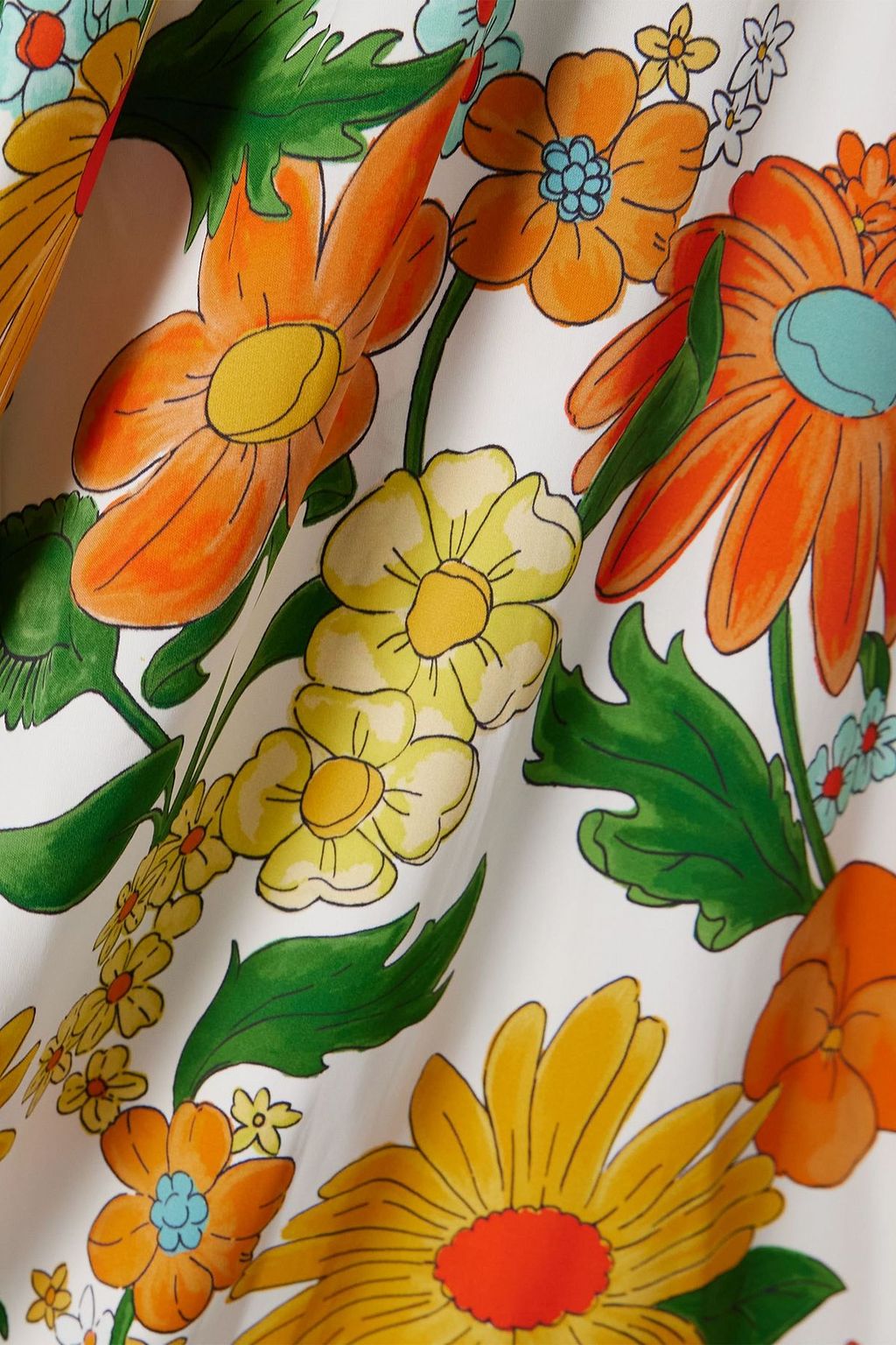 STELLA MCCARTNEY One-shoulder open-back floral-print twill maxi dress