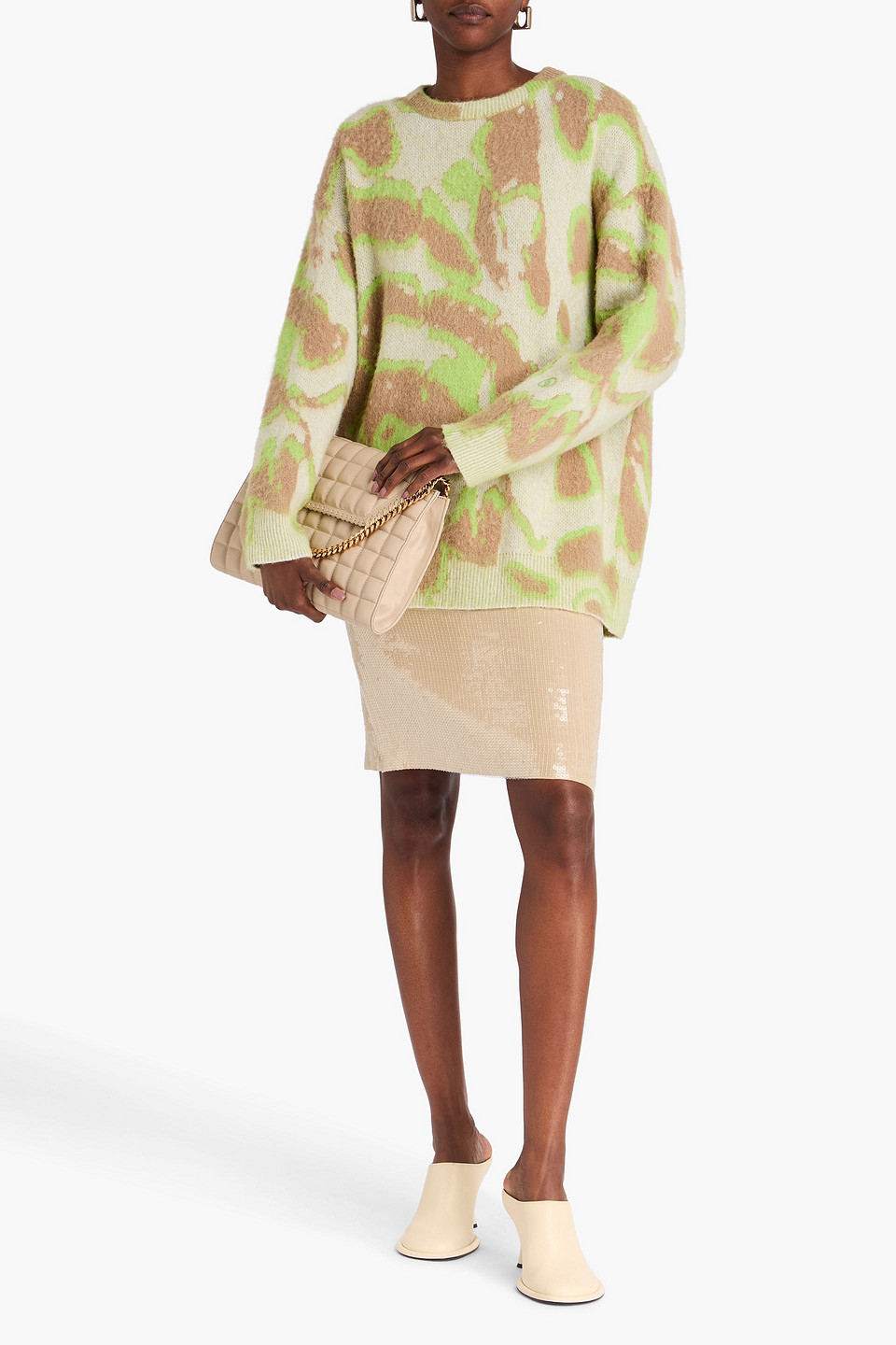  Stella Mccartney - Pullover Aus Jacquard-strick Aus Einer Alpaka-wollmischung - Grün - Xs 