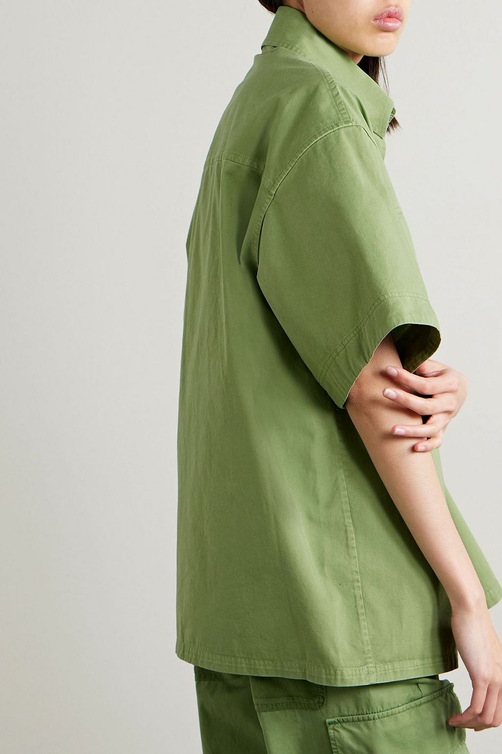 STELLA MCCARTNEY コットンツイル シャツ コーデュロイトリム