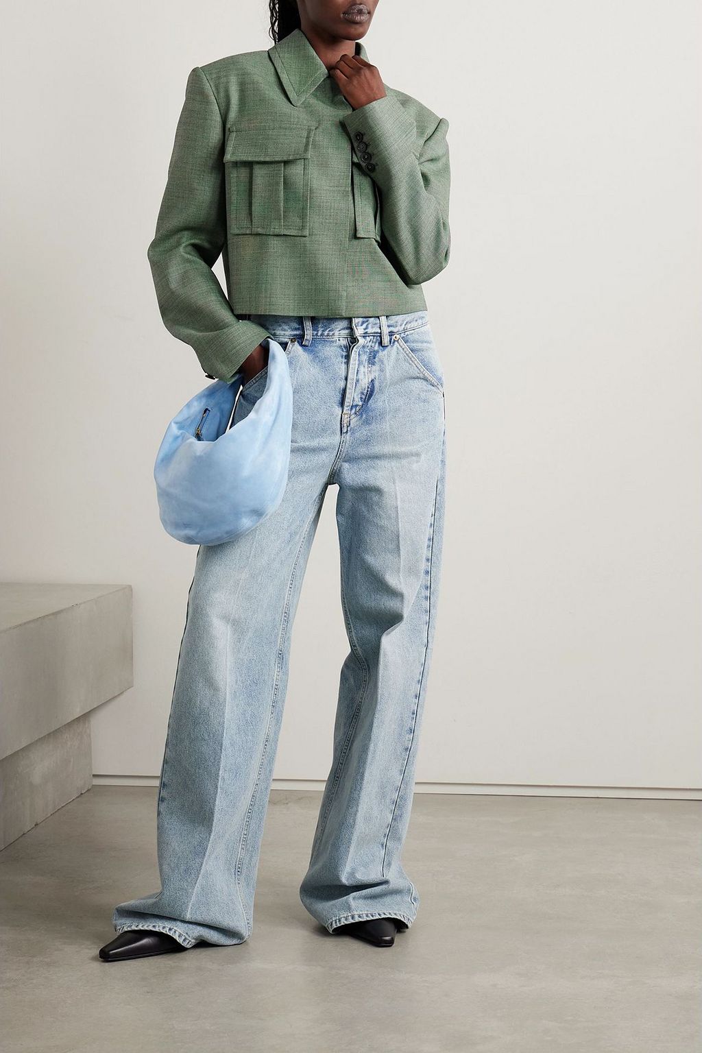 STELLA MCCARTNEY Cropped wool-blend twill jacket