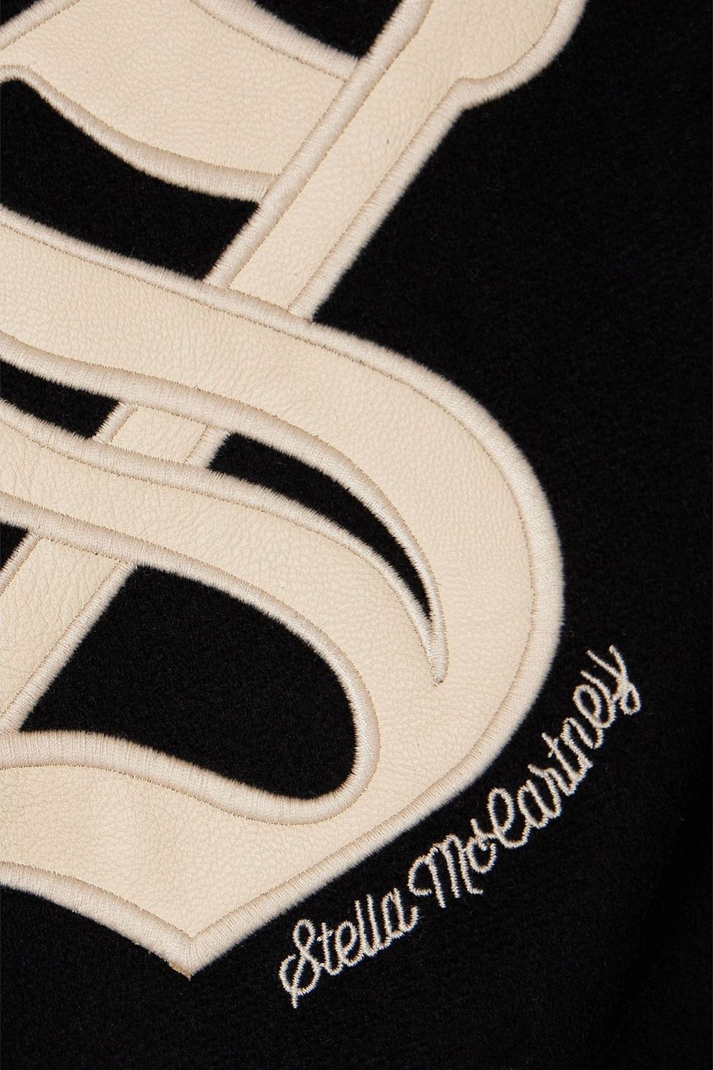 STELLA MCCARTNEY Letterman oversized embroidered wool bomber jacket