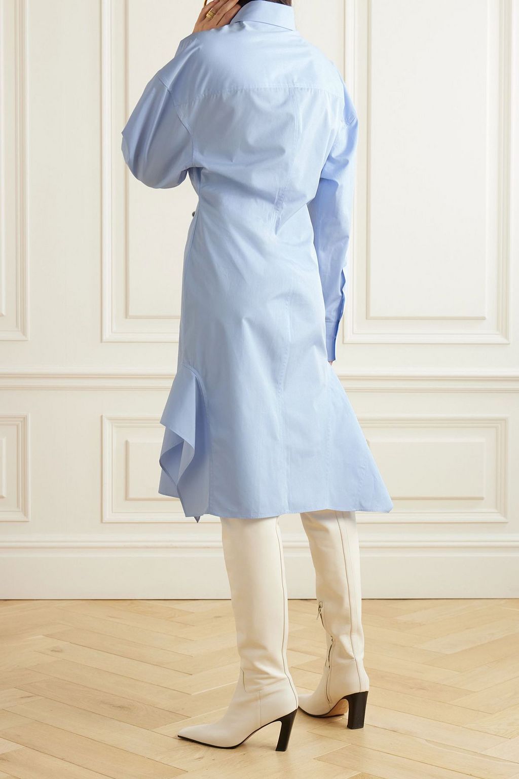 STELLA MCCARTNEY Asymmetric cotton-poplin shirt dress