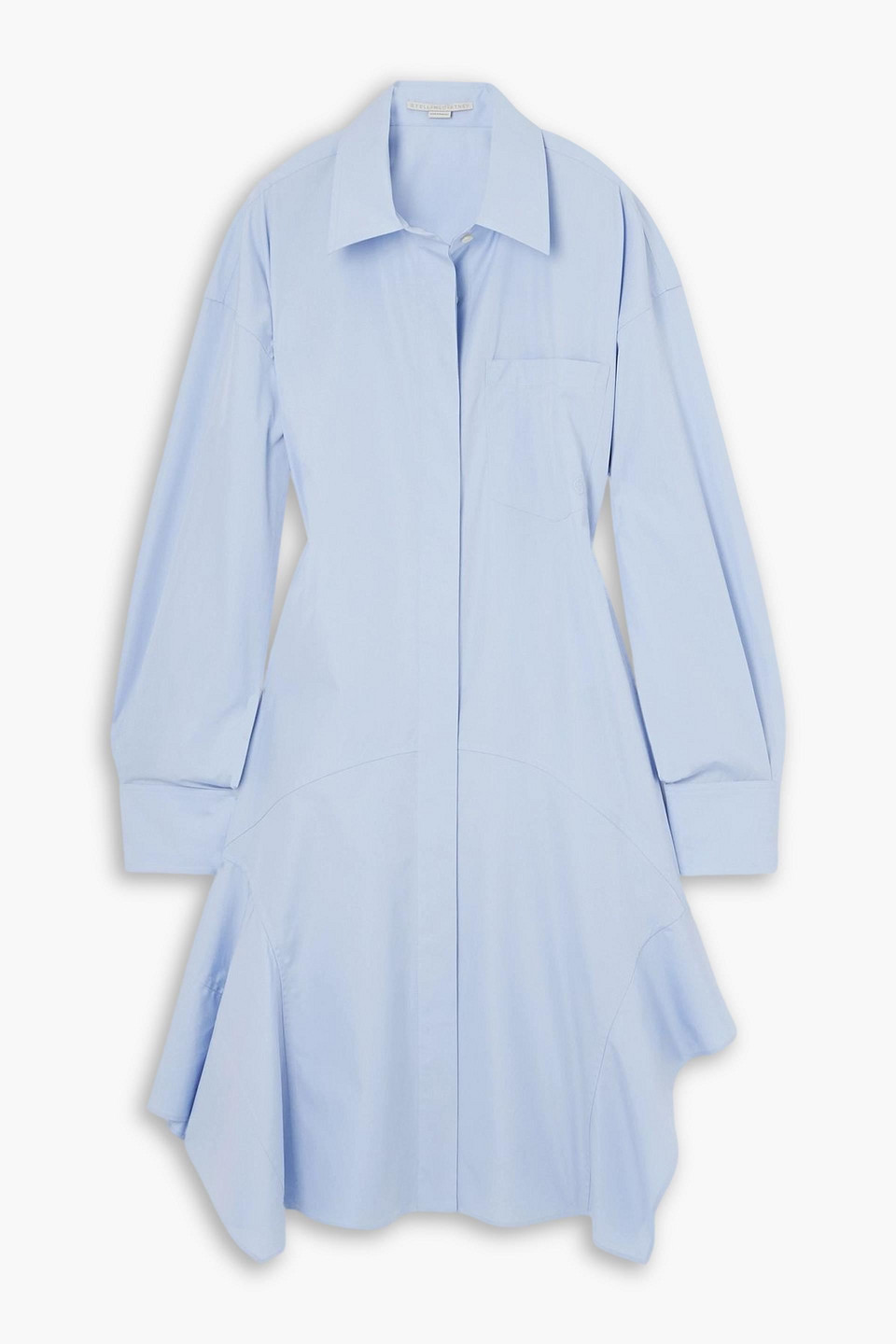 stella mccartney - asymmetric cotton-poplin shirt dress - blue - it 46