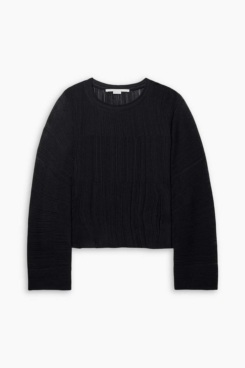 stella mccartney - ribbed-knit sweater - black - s