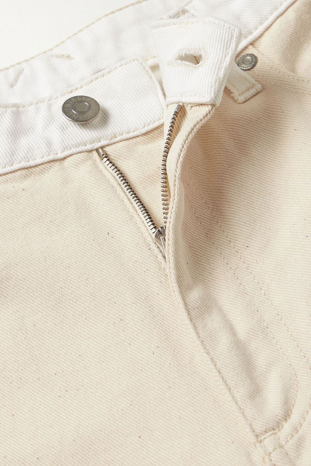 STELLA MCCARTNEY Cropped two-tone high-rise wide-leg jeans