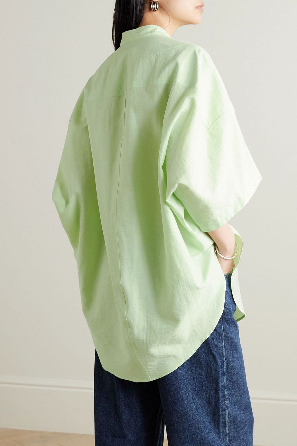 STELLA MCCARTNEY Oversized linen and cotton-blend shirt