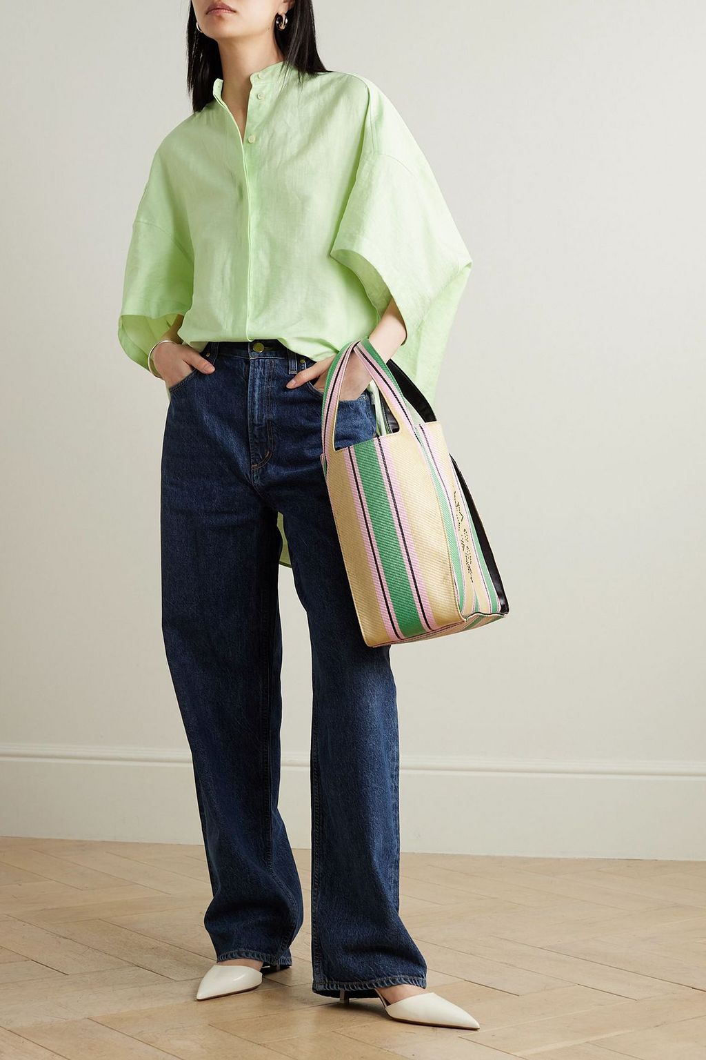 STELLA MCCARTNEY Oversized linen and cotton-blend shirt