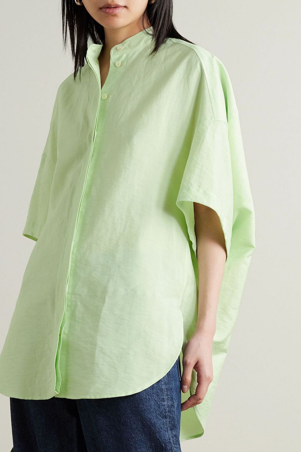 STELLA MCCARTNEY Oversized linen and cotton-blend shirt