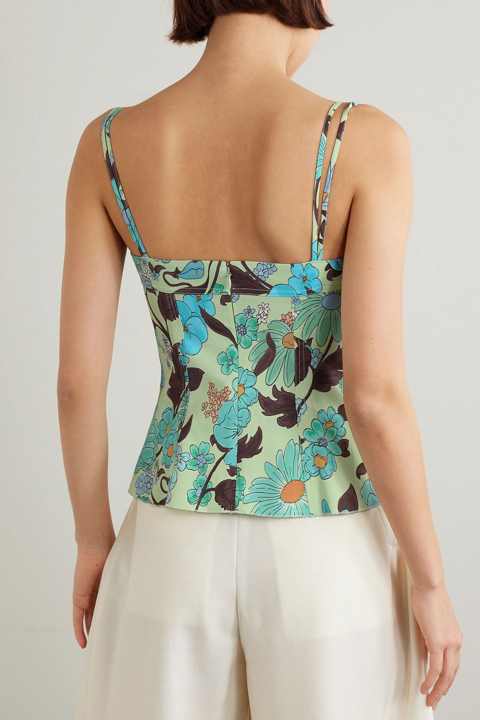 Stella Mccartney Green Printed Camisole In Green