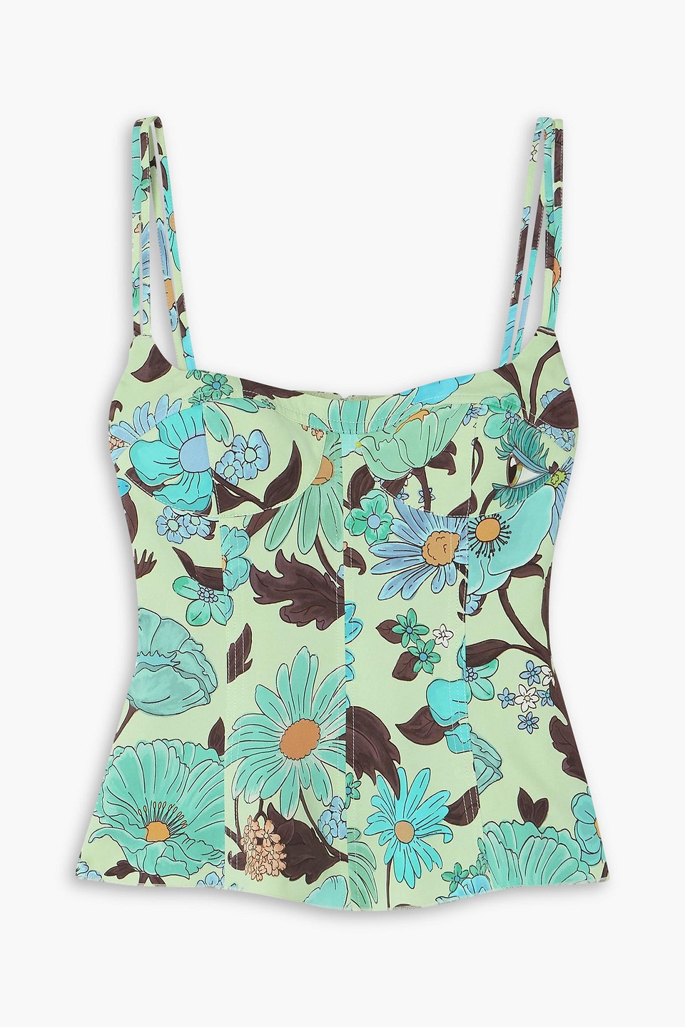 Stella Mccartney Green Printed Camisole In Green