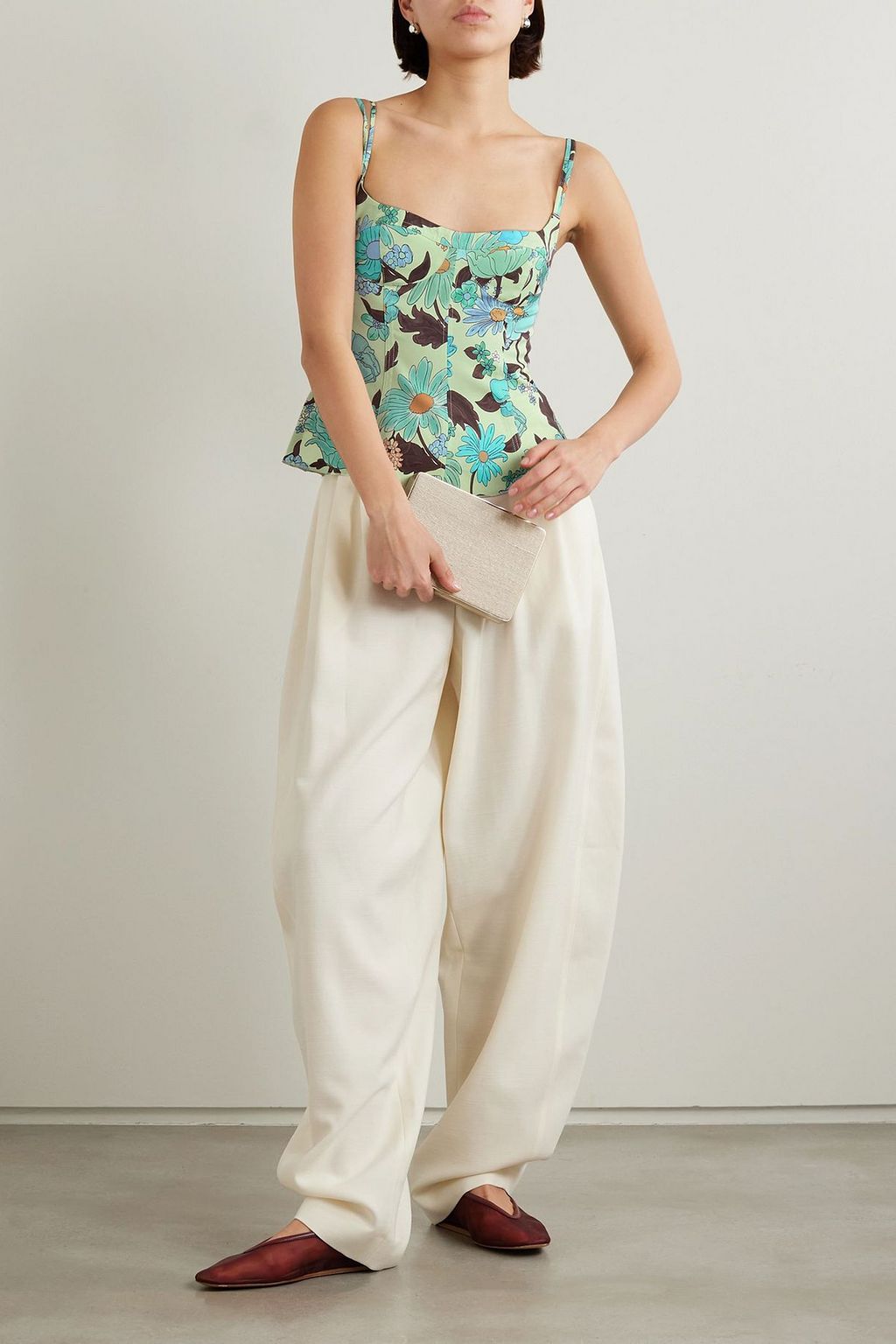 STELLA MCCARTNEY Floral-print twill camisole