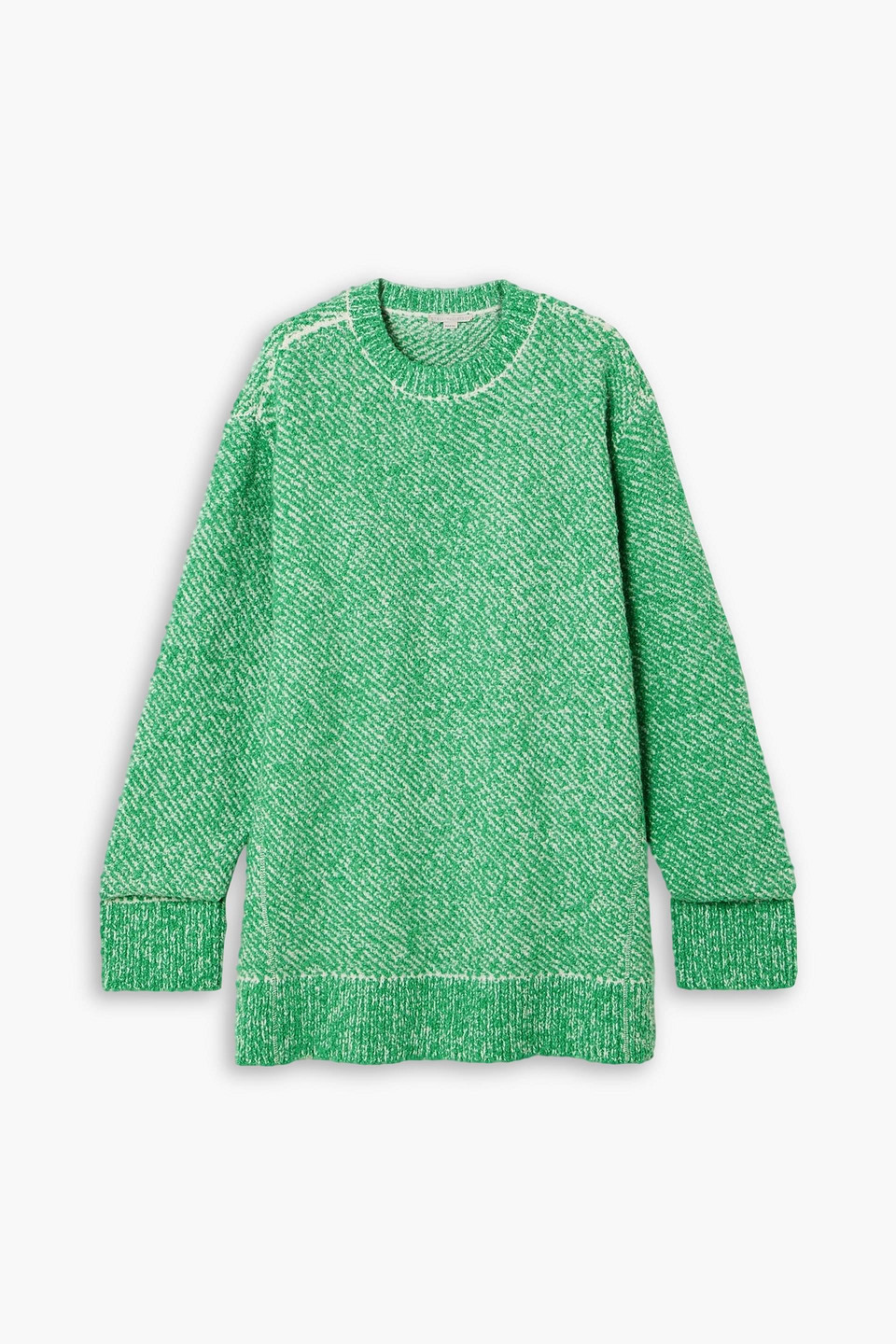 Stella Mccartney Oversized Cotton-blend Bouclé Sweater In Green