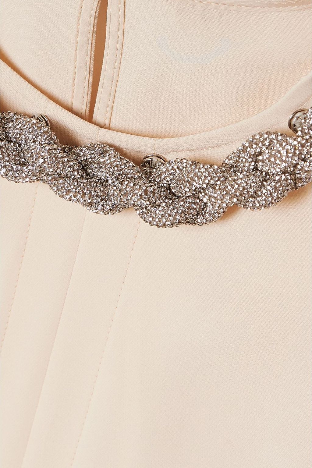 STELLA MCCARTNEY Falabella crystal-embellished paneled cady maxi dress