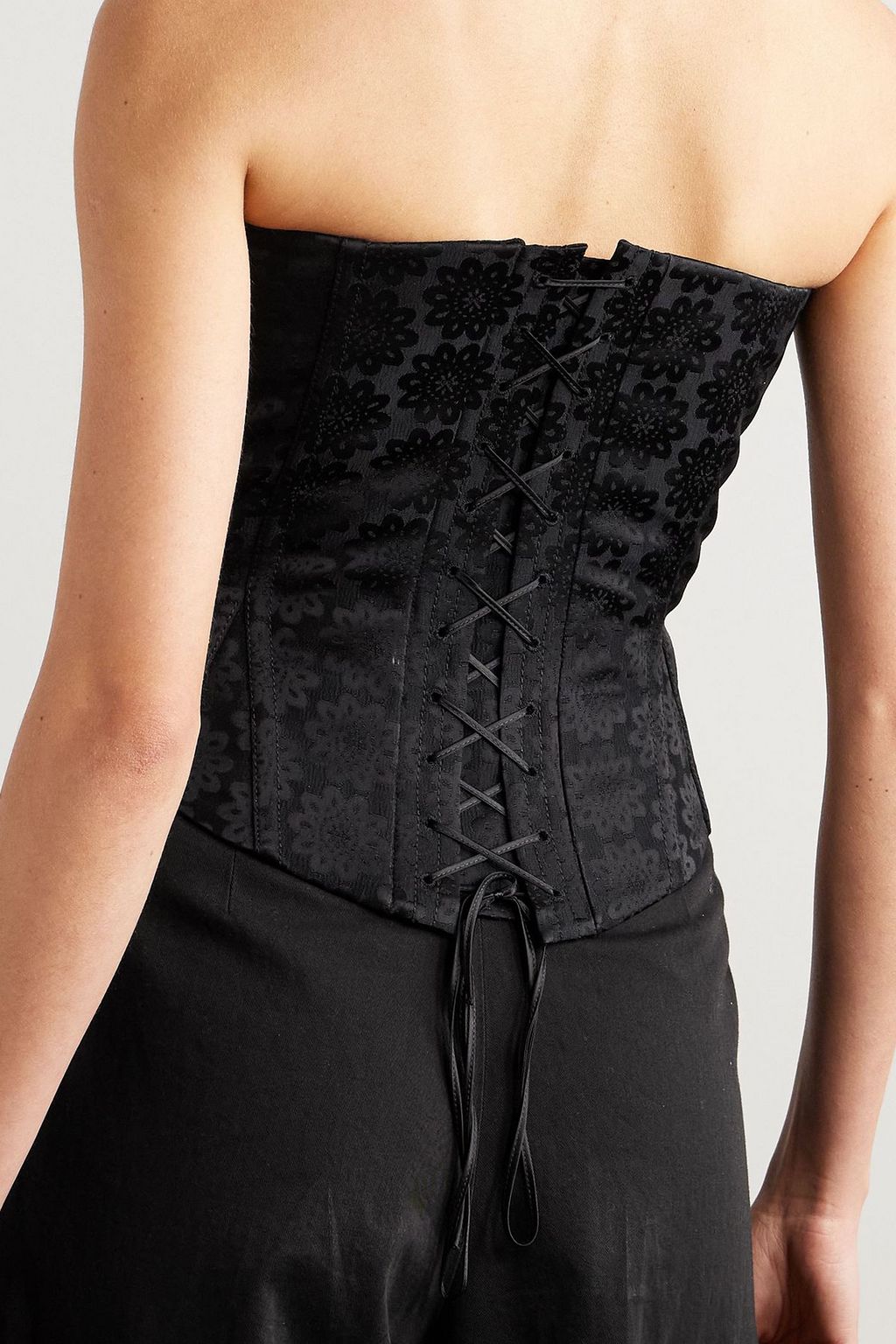 STELLA MCCARTNEY Lace-up jacquard bustier top