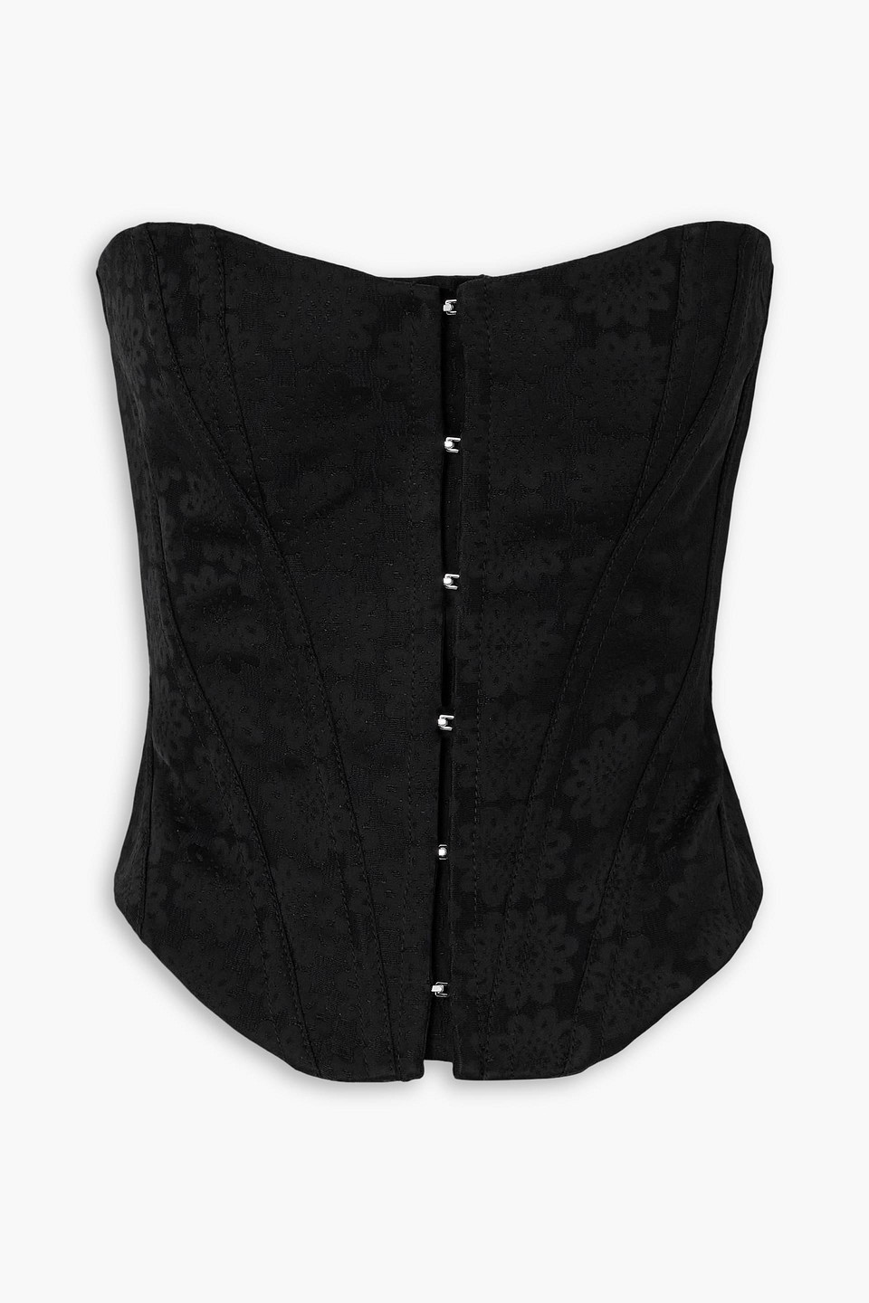 Stella Mccartney Lace-up Jacquard Bustier Top In Black