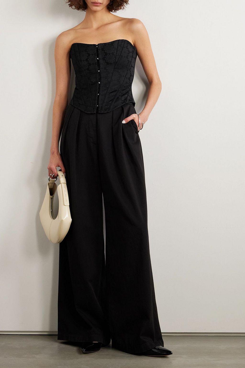 STELLA MCCARTNEY Lace-up jacquard bustier top