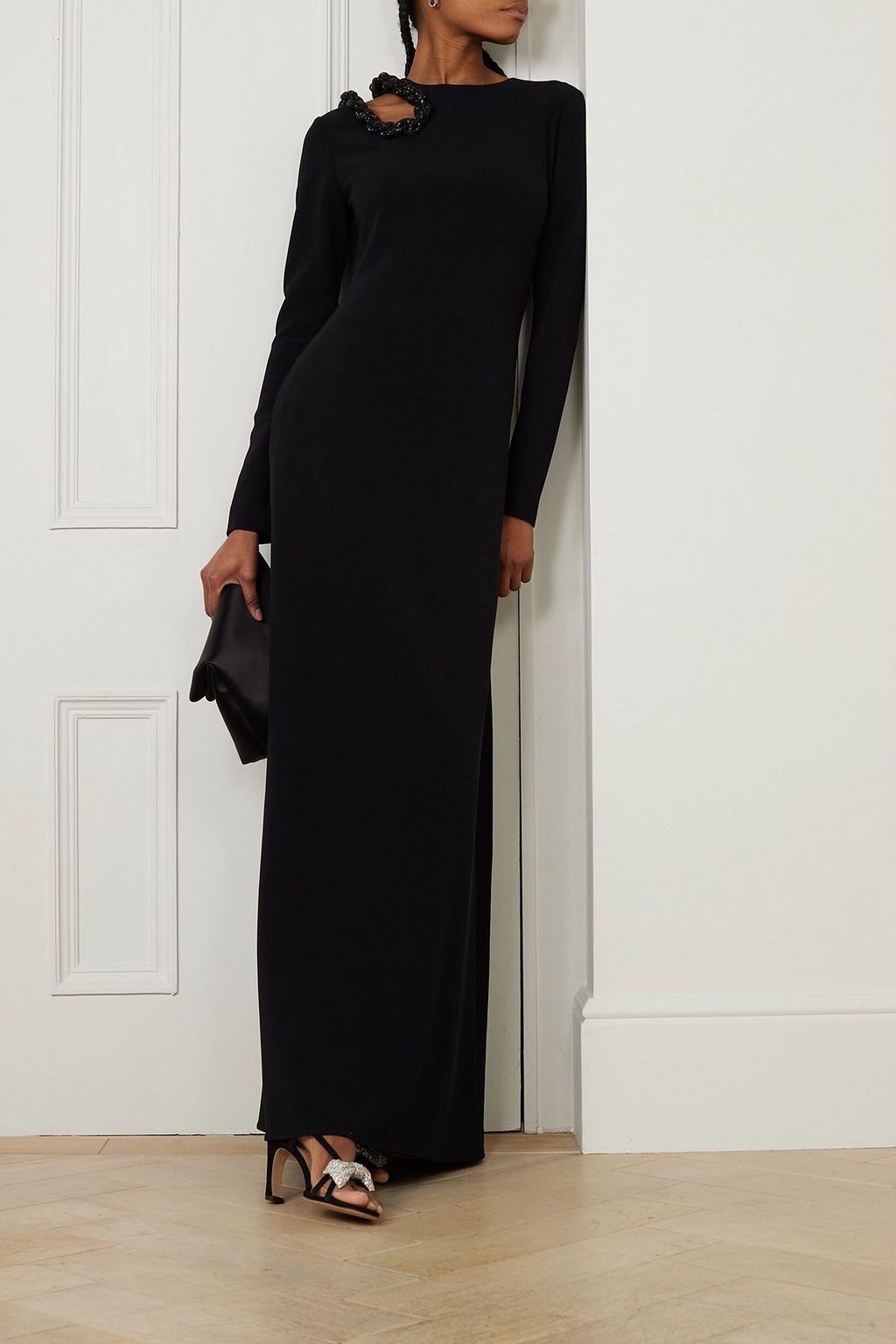 STELLA MCCARTNEY Cutout crystal-embellished crepe gown