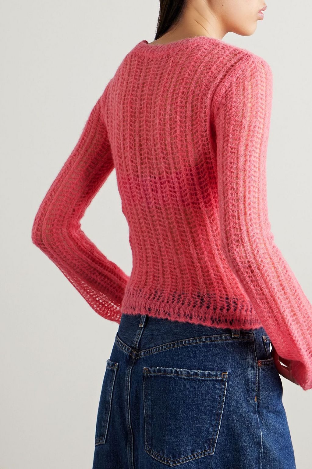 STELLA MCCARTNEY Open-knit brushed alpaca-blend sweater