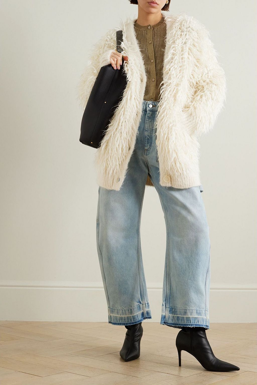 STELLA MCCARTNEY Oversized alpaca and wool-blend cardigan