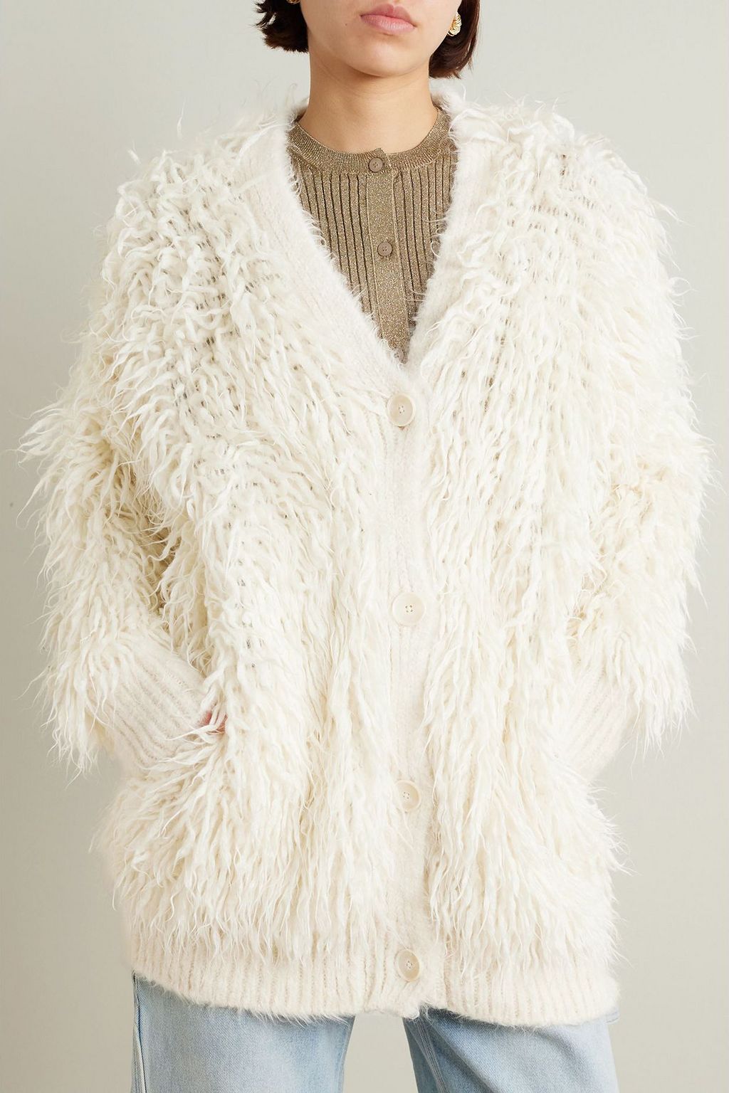 STELLA MCCARTNEY Oversized alpaca and wool-blend cardigan