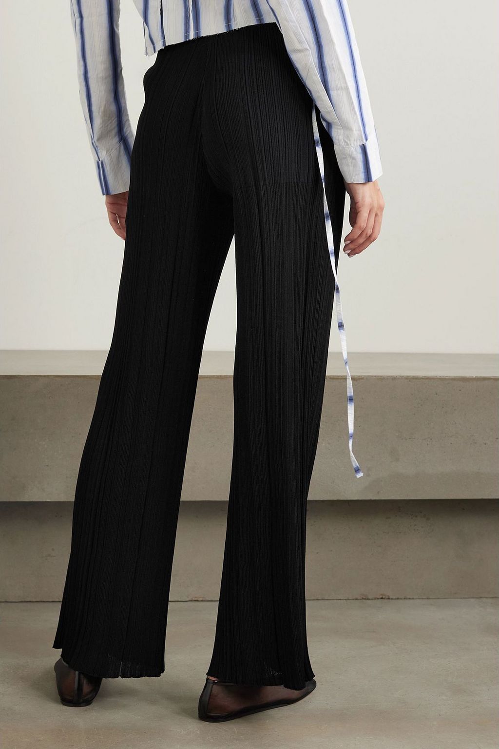 STELLA MCCARTNEY 플리세 니트 스트레이트 레그 팬츠