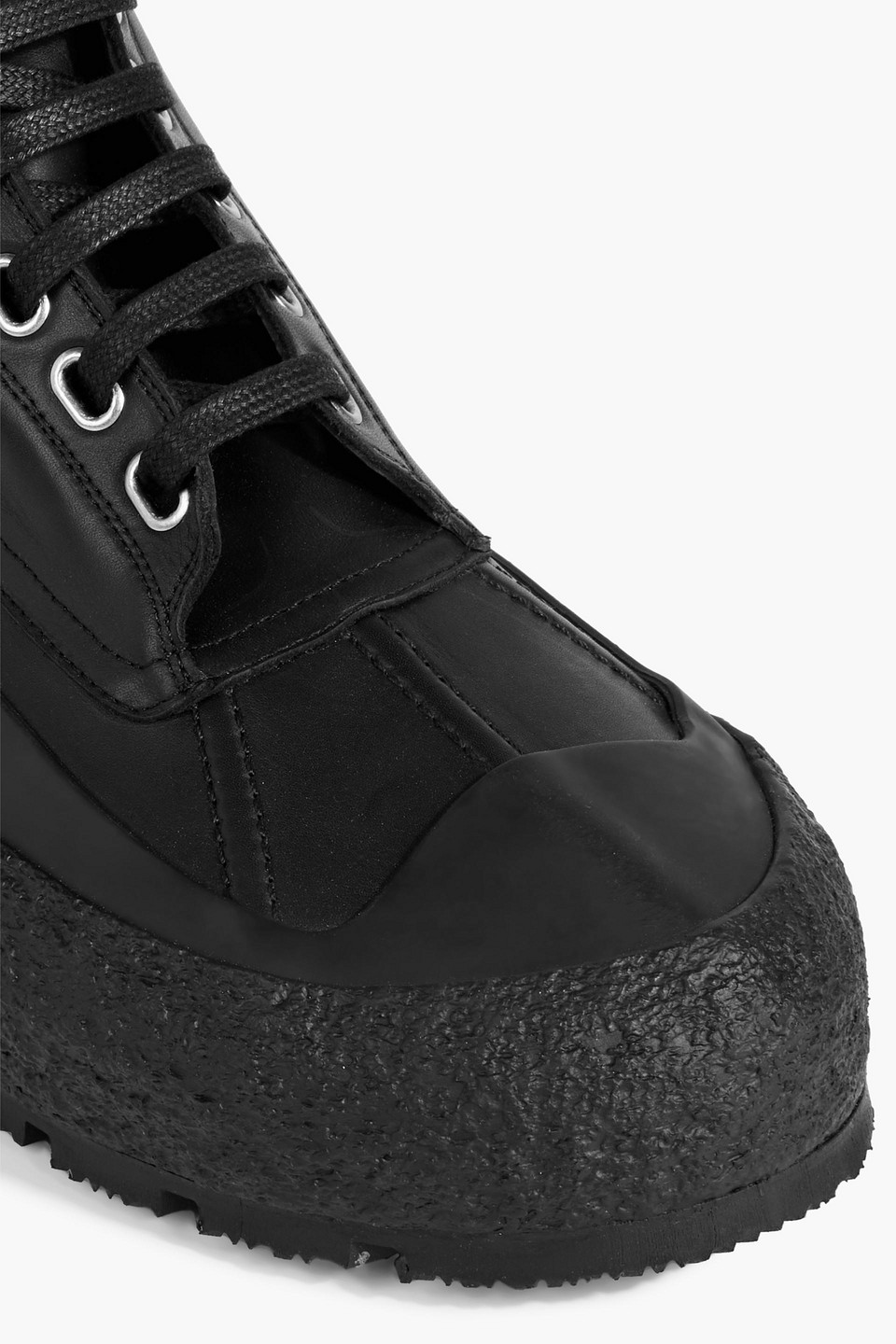 Shop Jil Sander Leather Boots In Black