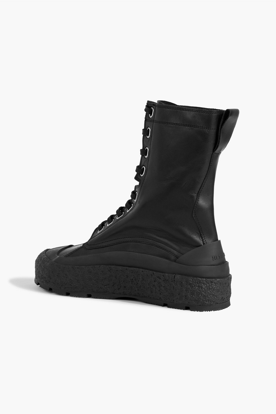 Shop Jil Sander Leather Boots In Black