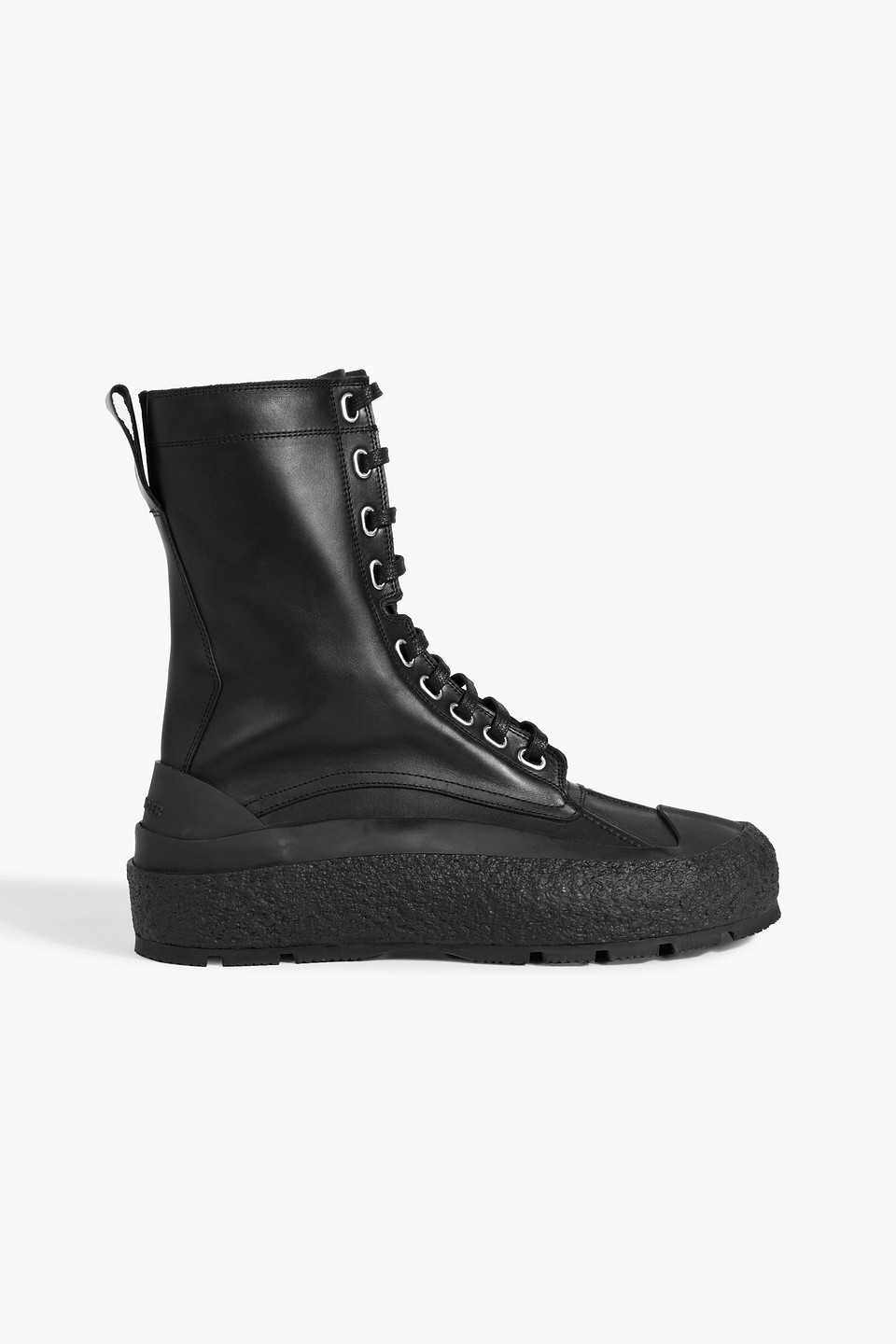 Jil Sander Leather Boots In Black