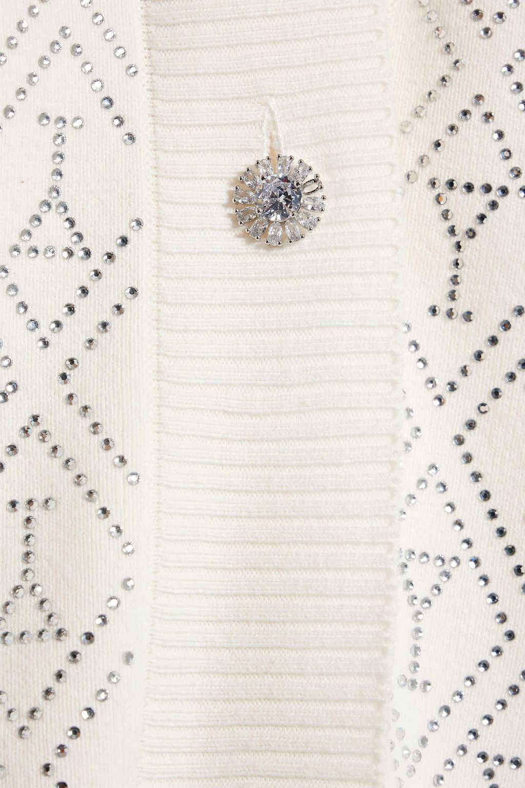 RETROFÊTE Crystal-embellished cotton and cashmere-blend cardigan
