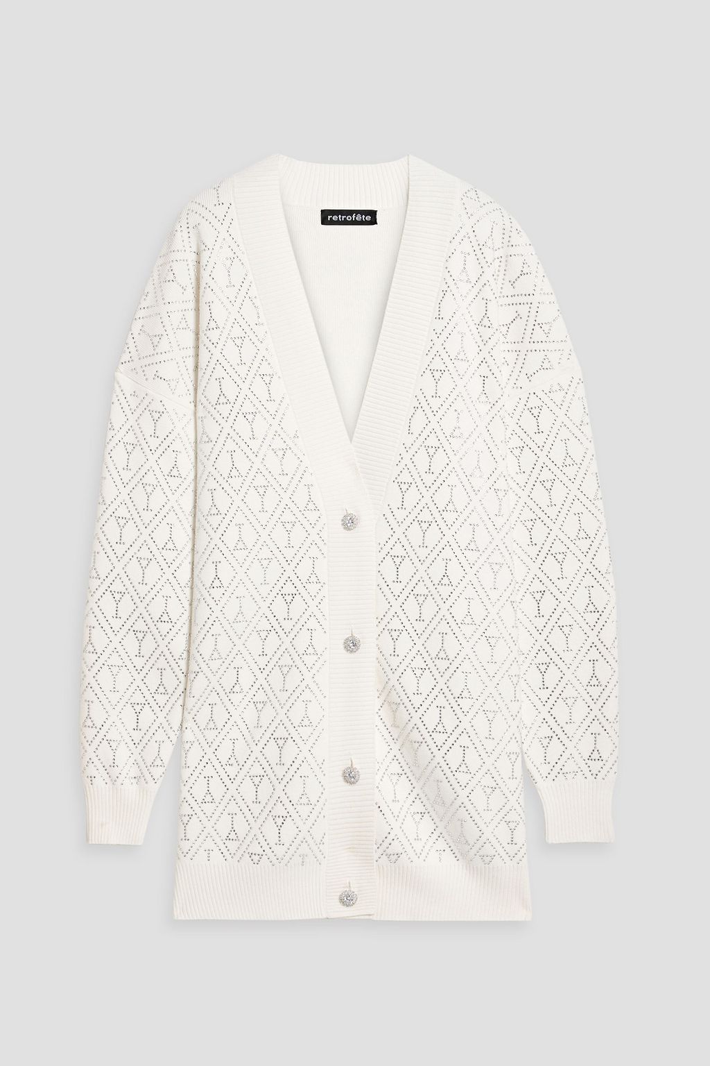 RETROFÊTE Crystal-embellished cotton and cashmere-blend cardigan | THE ...