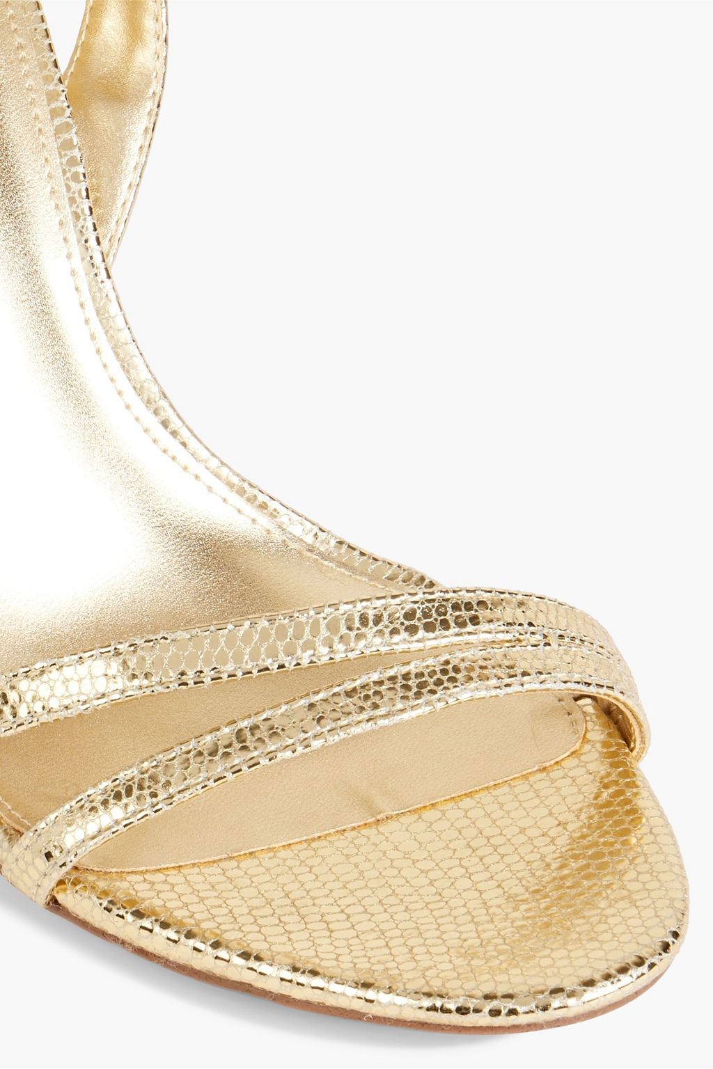 SAM EDELMAN Gemmie metallic snake-effect leather sandals