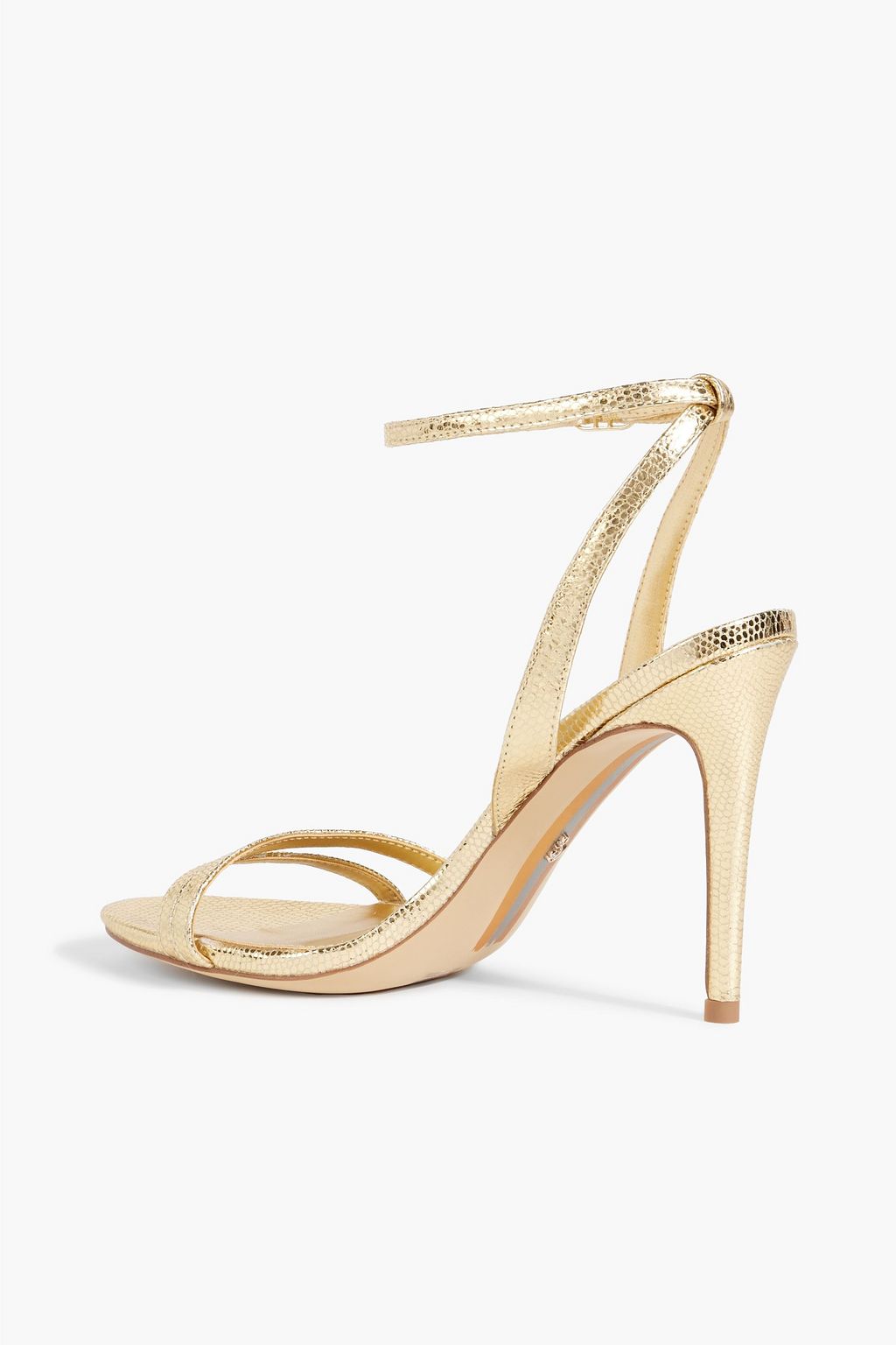 SAM EDELMAN Gemmie metallic snake-effect leather sandals