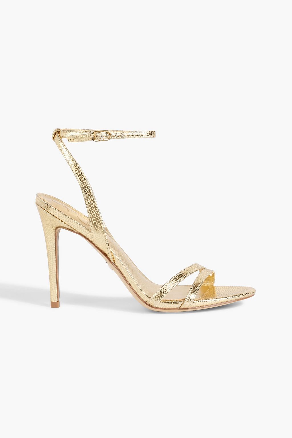 SAM EDELMAN Gemmie metallic snake-effect leather sandals | THE OUTNET