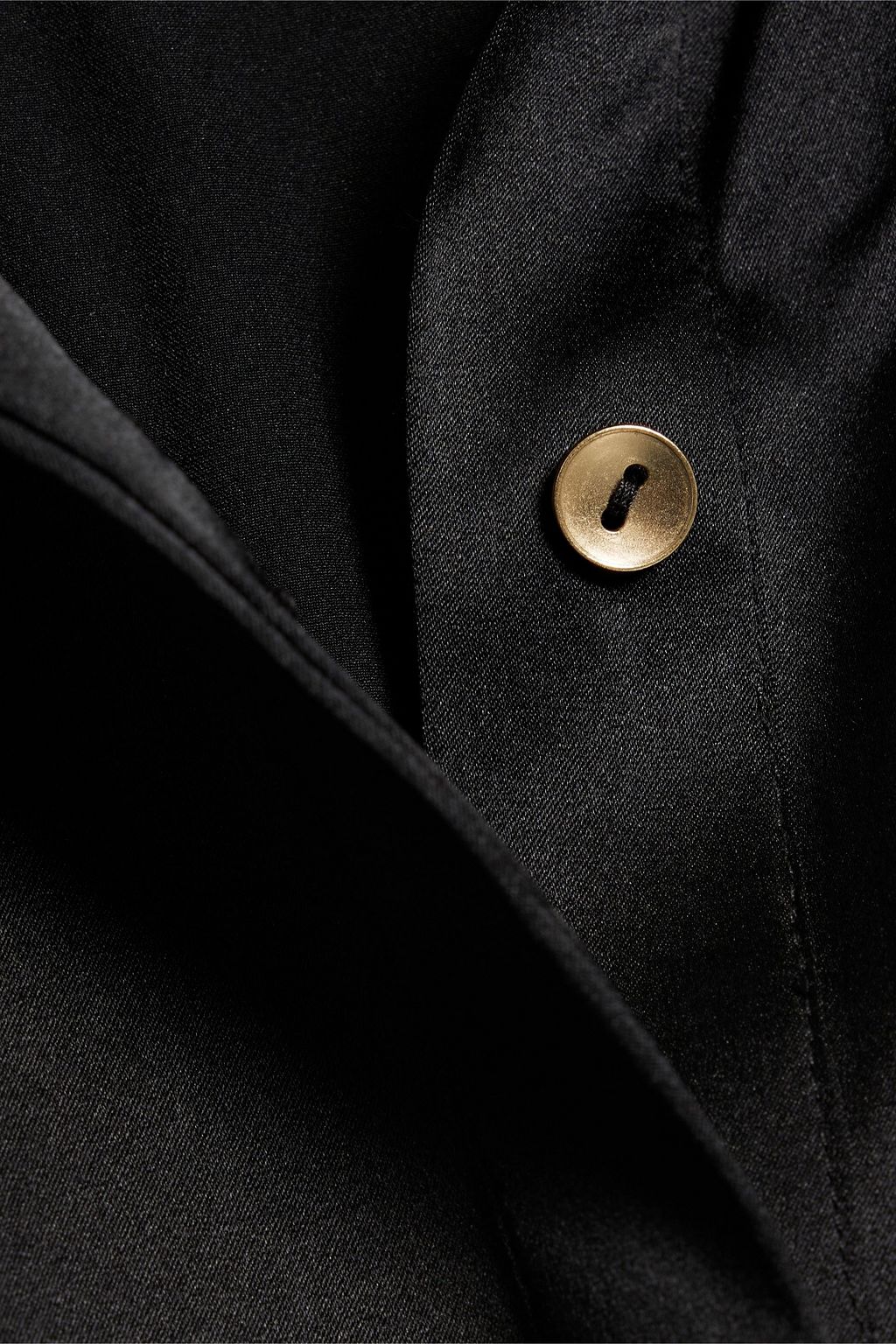 RETROFÊTE Scottie stretch-silk satin mini shirt dress