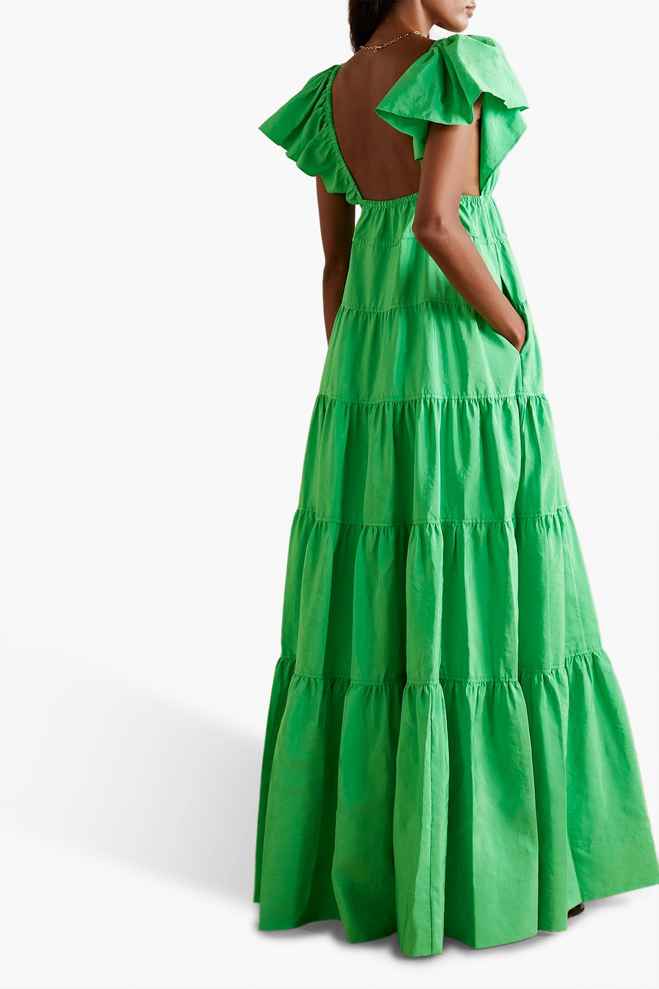  A.l.c. - Luca Gestuftes Maxikleid Aus Faille - Grün - Us 0 