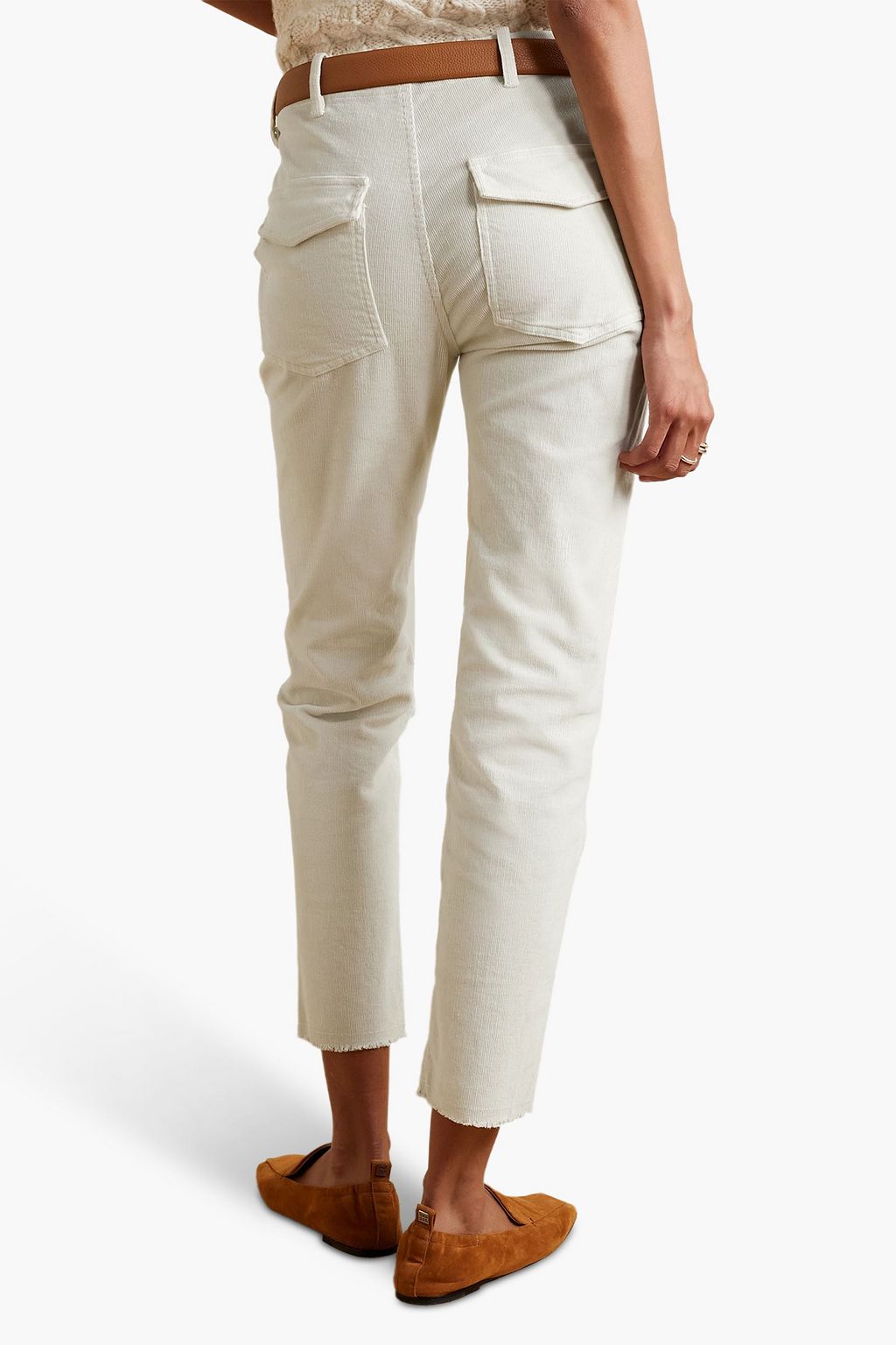 NILI LOTAN Jenna cropped cotton-blend corduroy slim-leg pants