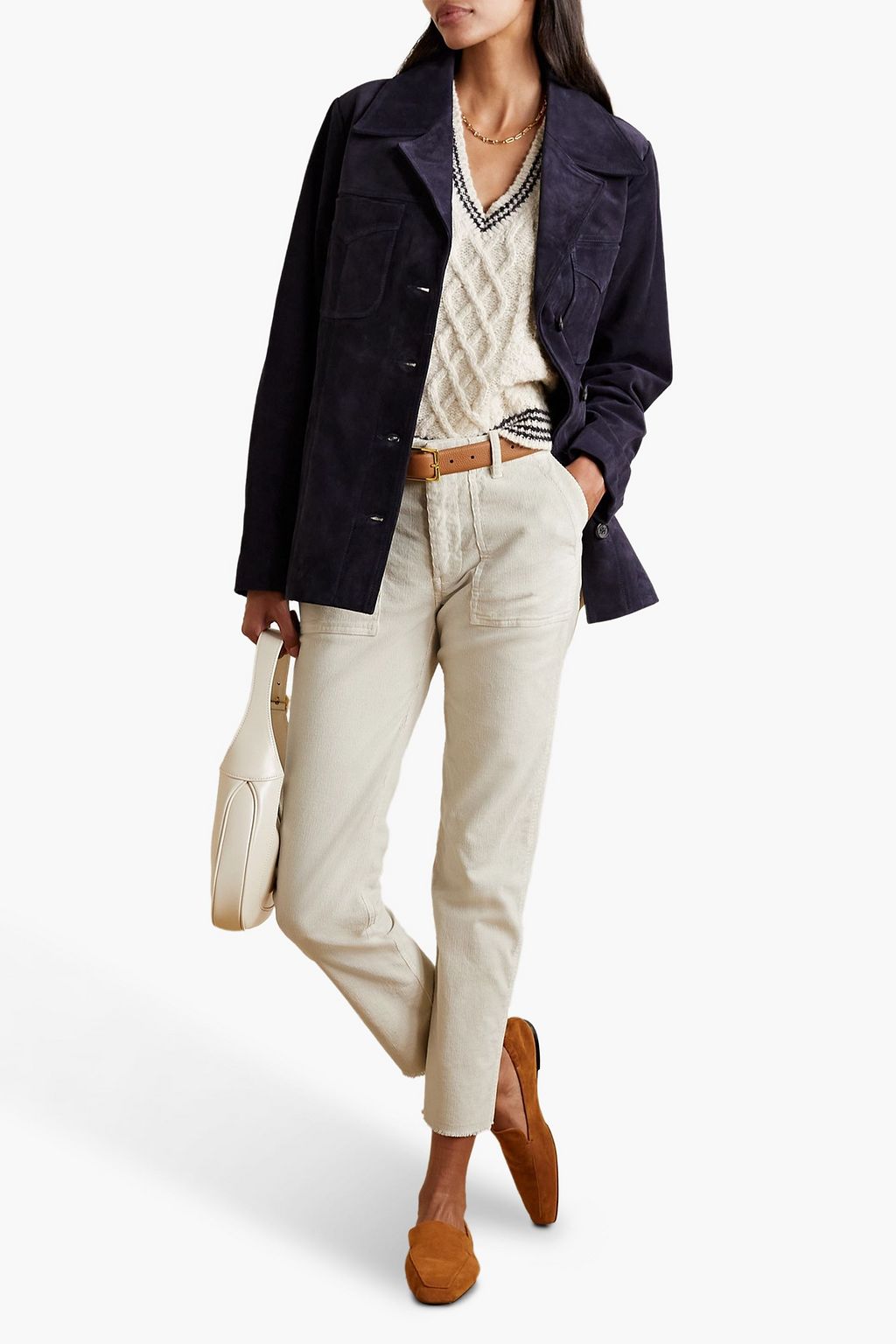 NILI LOTAN Jenna cropped cotton-blend corduroy slim-leg pants